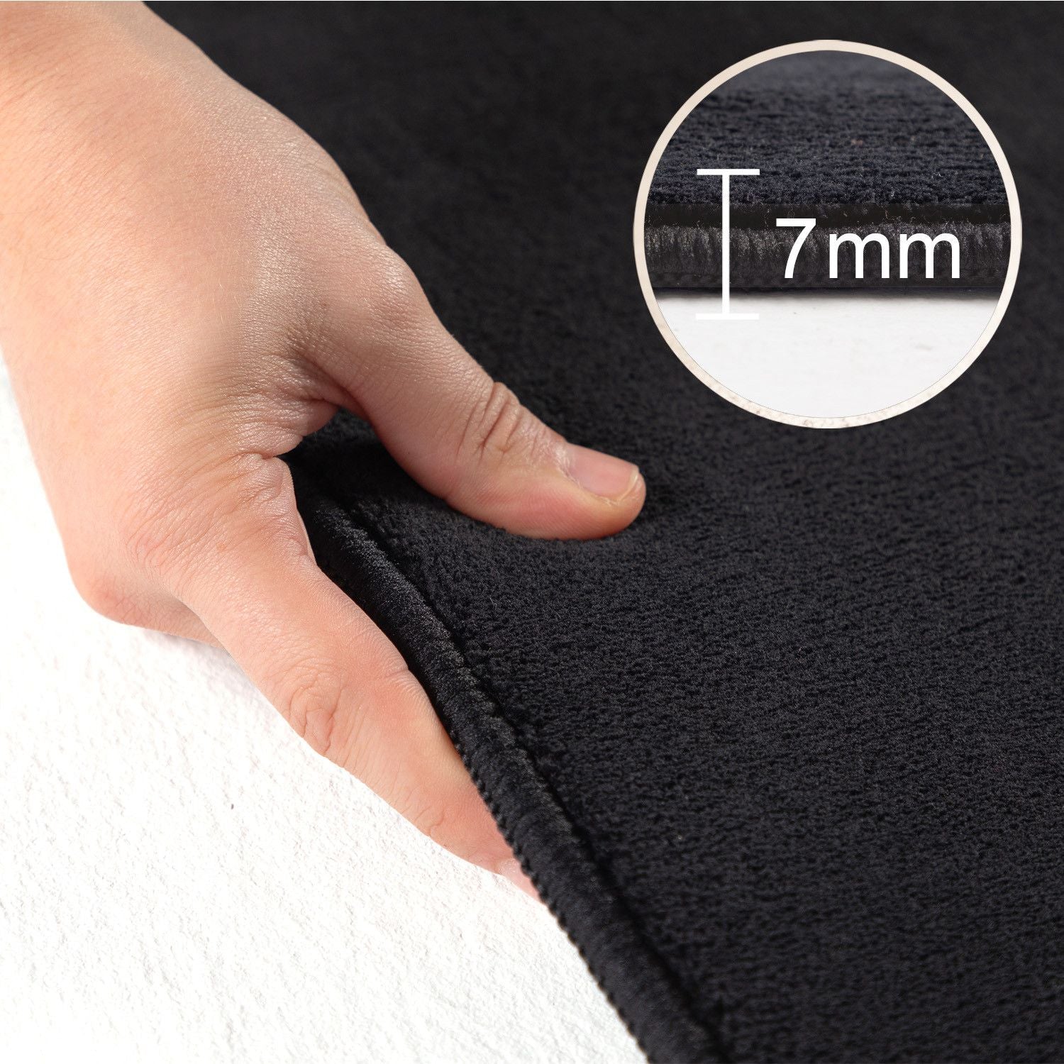 Kurzflorteppiche, Unicolor - Einfarbig, Farbe Schwarz, Teppich für Wohnzimmer, Rücken aus Anti-rutsch