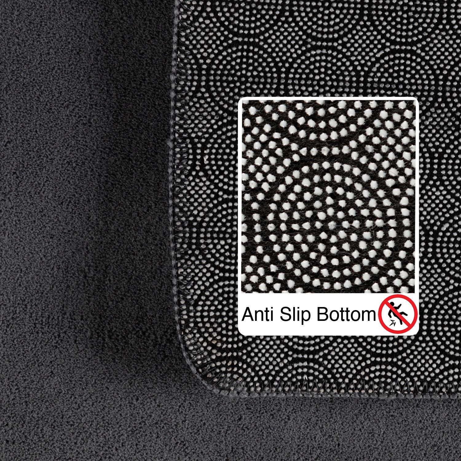 Kurzflorteppiche, Unicolor - Einfarbig, Farbe Grau, Teppich für Wohnzimmer, Rücken aus Anti-rutsch