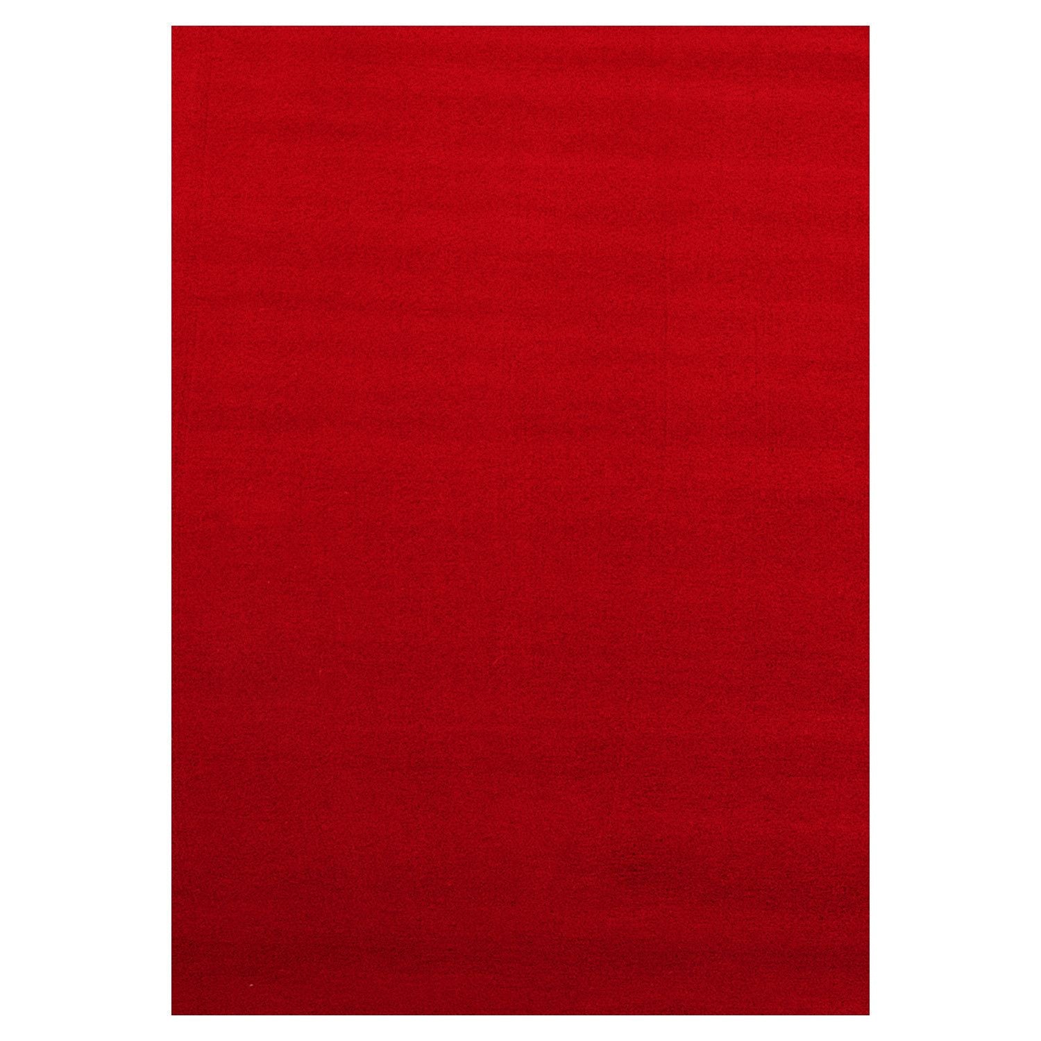 Kurzflorteppiche, Unicolor - Einfarbig, Farbe Rot, Teppich für Wohnzimmer, Rücken aus Anti-rutsch