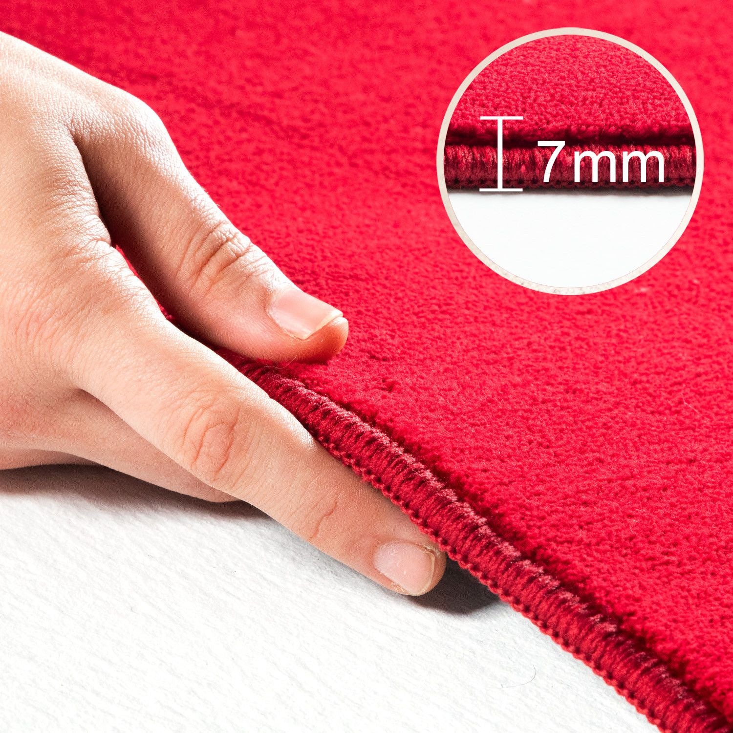 Kurzflorteppiche, Unicolor - Einfarbig, Farbe Rot, Teppich für Wohnzimmer, Rücken aus Anti-rutsch