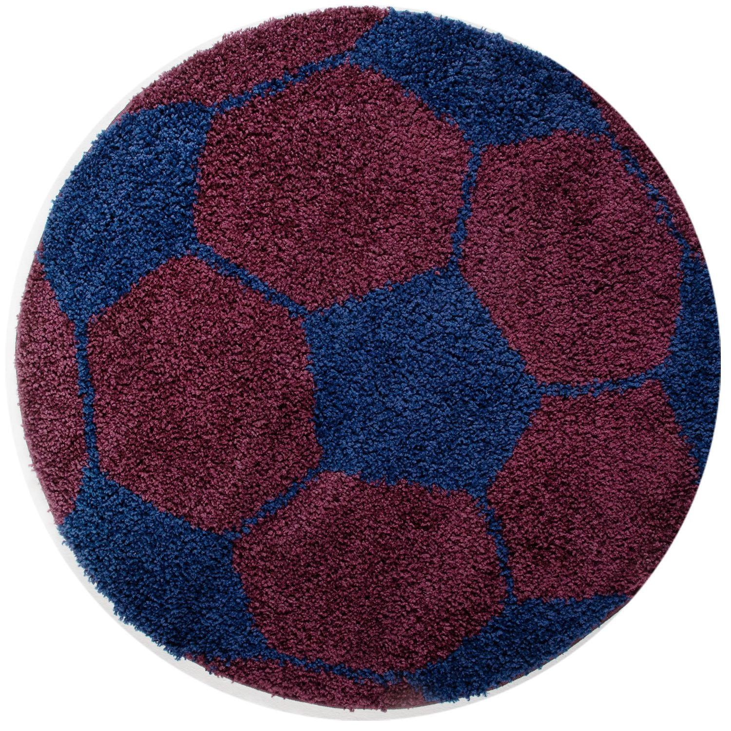 Kinderteppiche, Fußball-Design, Farbe Marineblau, Teppich für Kinderzimmer, Rücken aus Jute