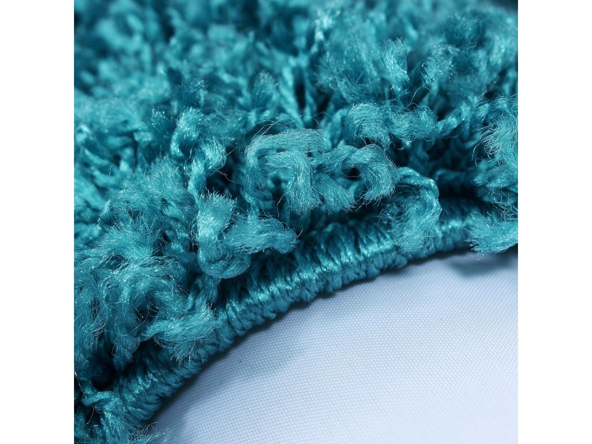 Hochflor Langflor Wohnzimmer DREAM Shaggy Teppich Unifarbe Florhöhe 5cm Türkis