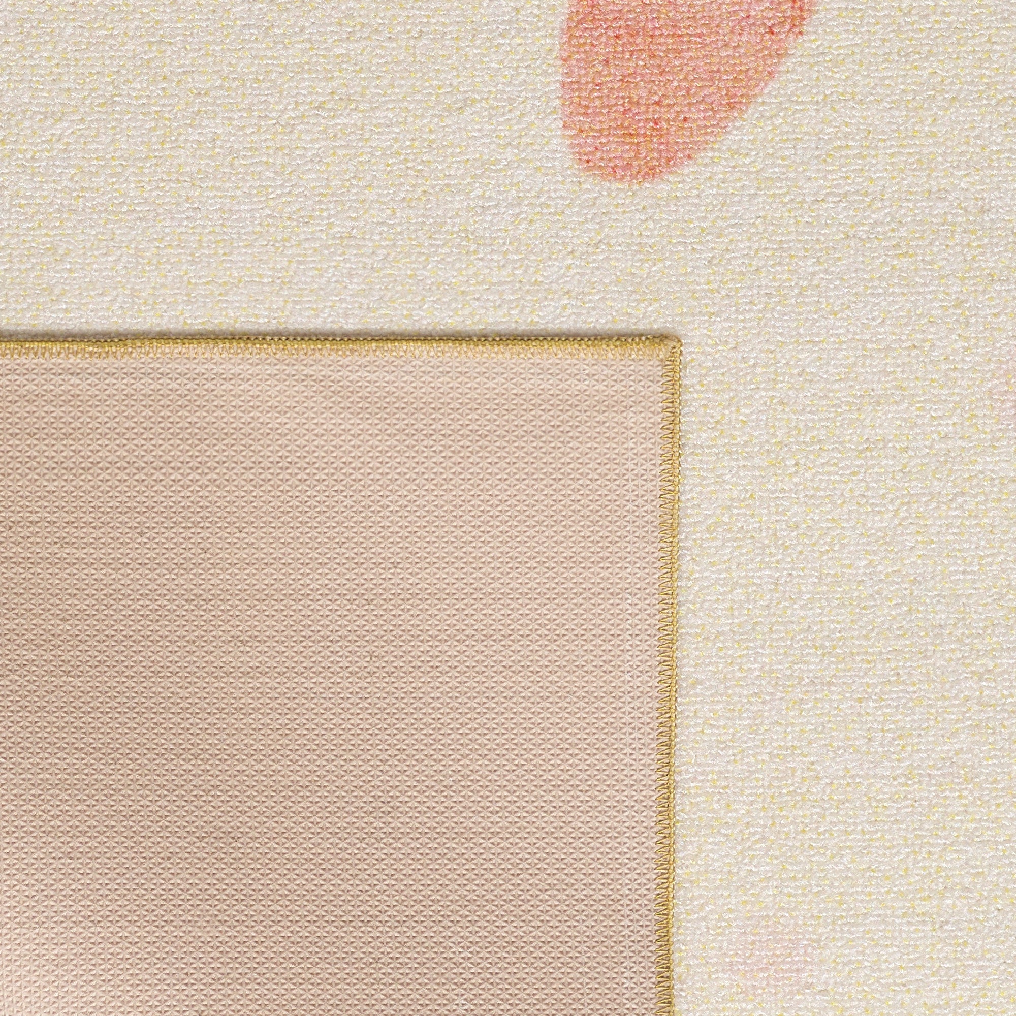 Kinderteppiche, Floral-Sonne, Farbe Creme, Teppich für Kinderzimmer, Rücken aus Latex