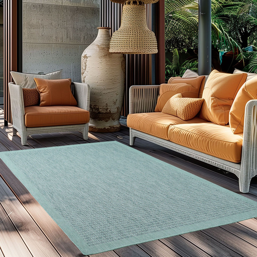 Outdoorteppiche, Unicolor, Farbe Blau, Teppich für Terasse-Balkon-Küche, Rücken aus Polypropylen