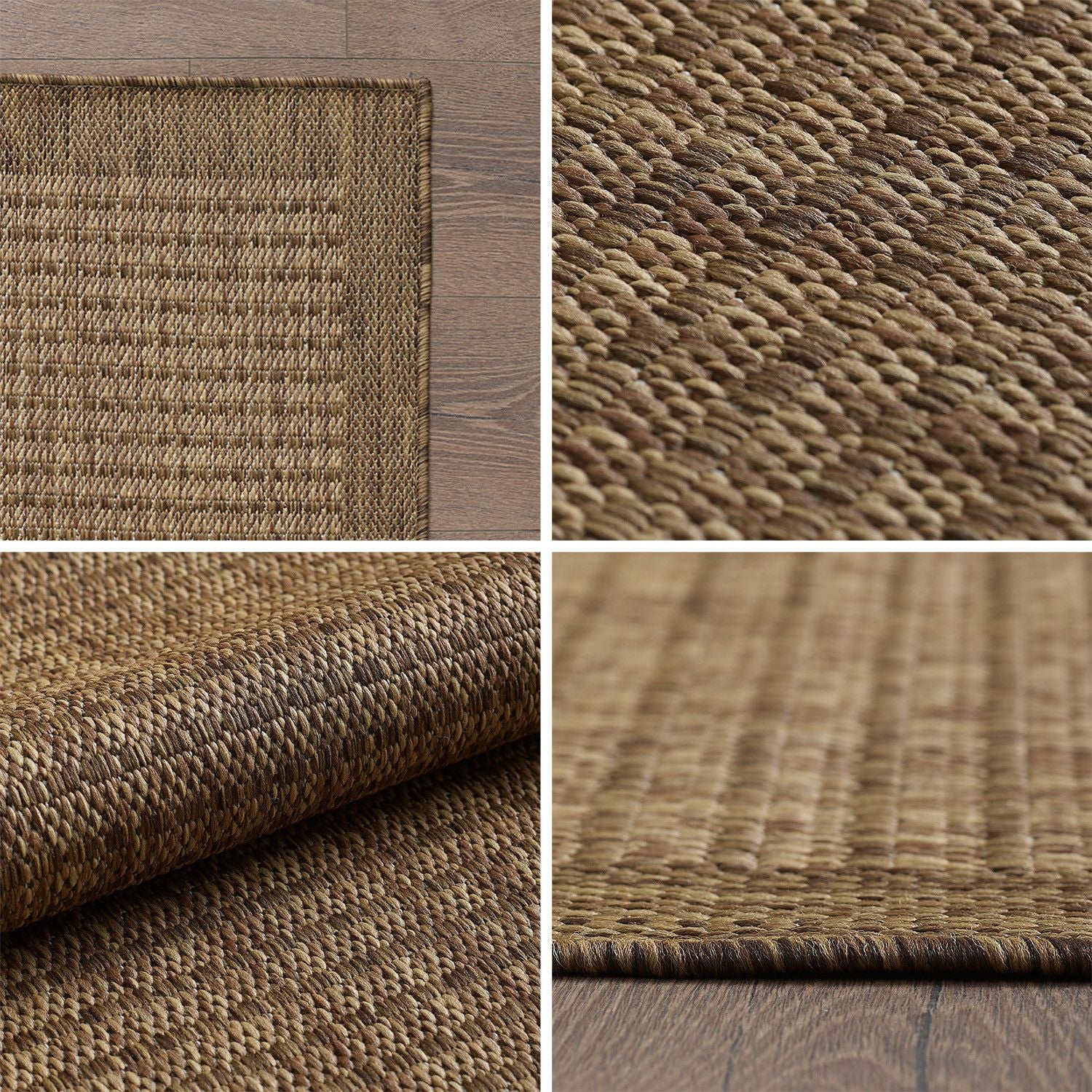 Outdoorteppiche, Unicolor, Farbe Braun, Teppich für Terasse-Balkon-Küche, Rücken aus Polypropylen