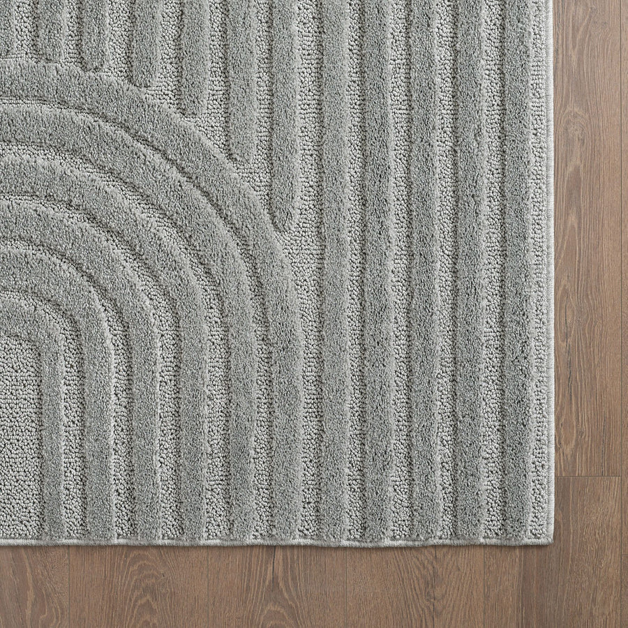 Hochflorteppiche, Skandinavischer Boho, Farbe Silber, Teppich für Wohnzimmer, Rücken aus Jute