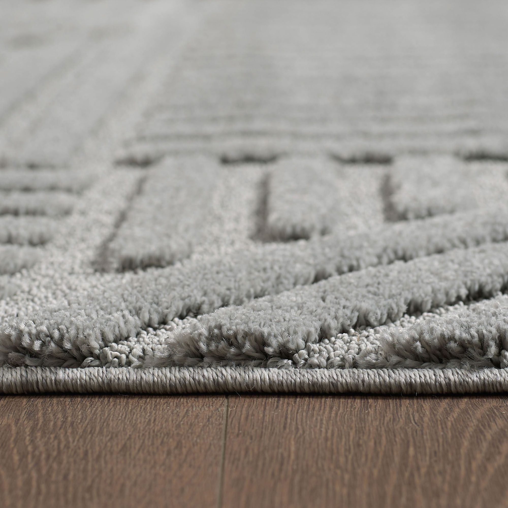 Hochflorteppiche, Skandinavischer Boho, Farbe Silber, Teppich für Wohnzimmer, Rücken aus Jute