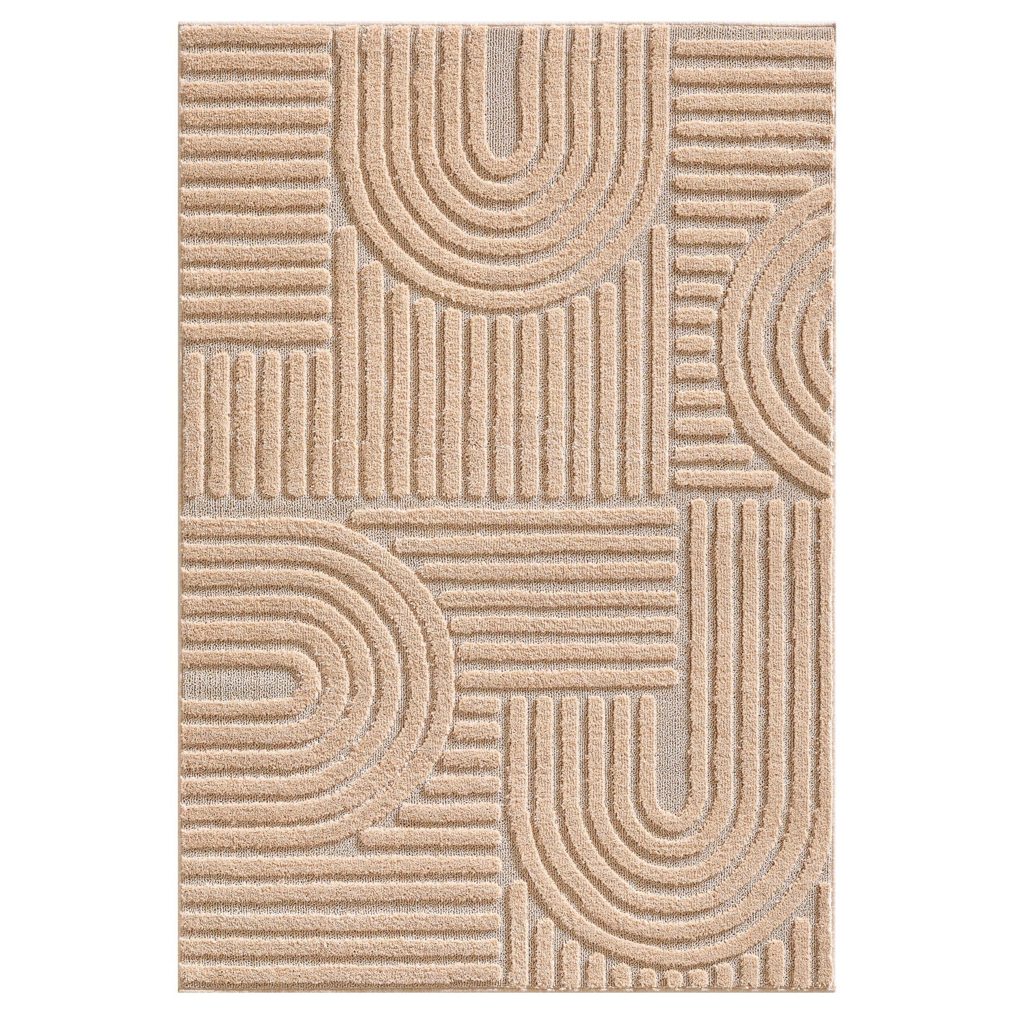 Hochflorteppiche, Skandinavischer Boho, Farbe Rosa, Teppich für Wohnzimmer, Rücken aus Jute