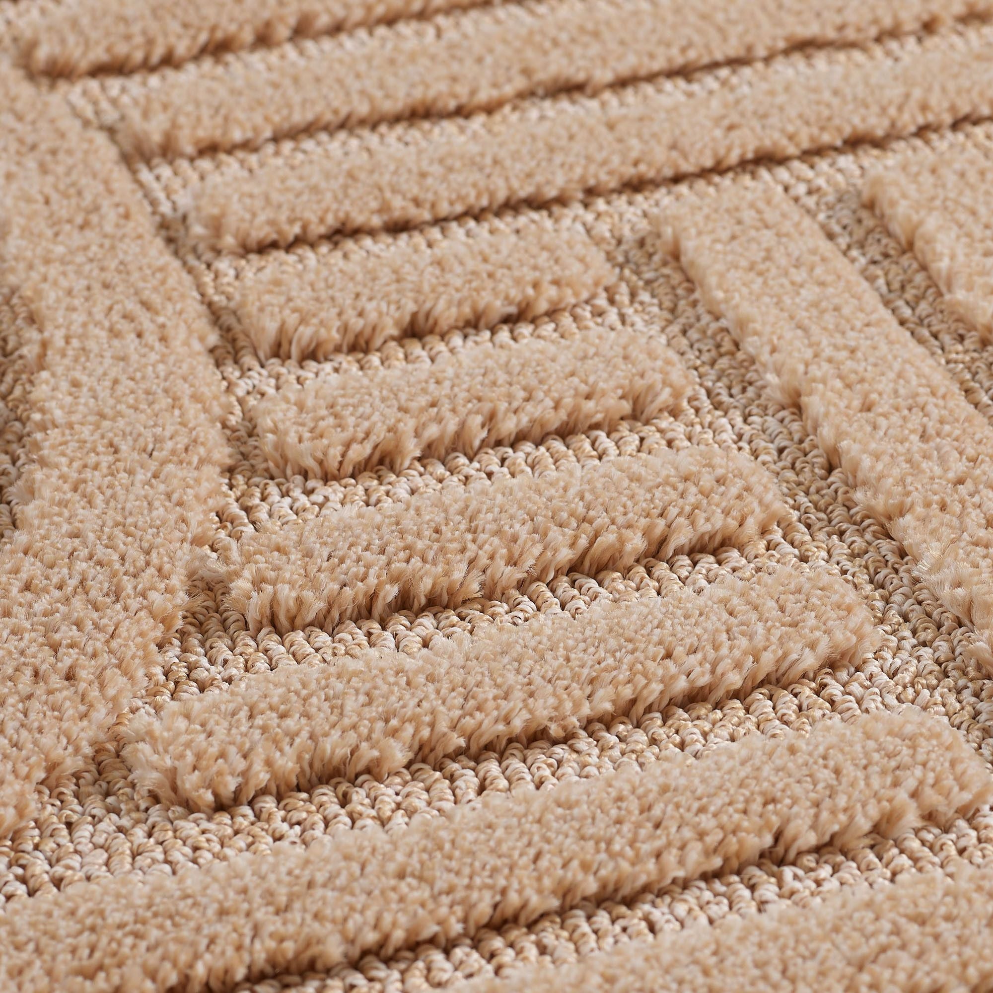 Hochflorteppiche, Skandinavischer Boho, Farbe Rosa, Teppich für Wohnzimmer, Rücken aus Jute