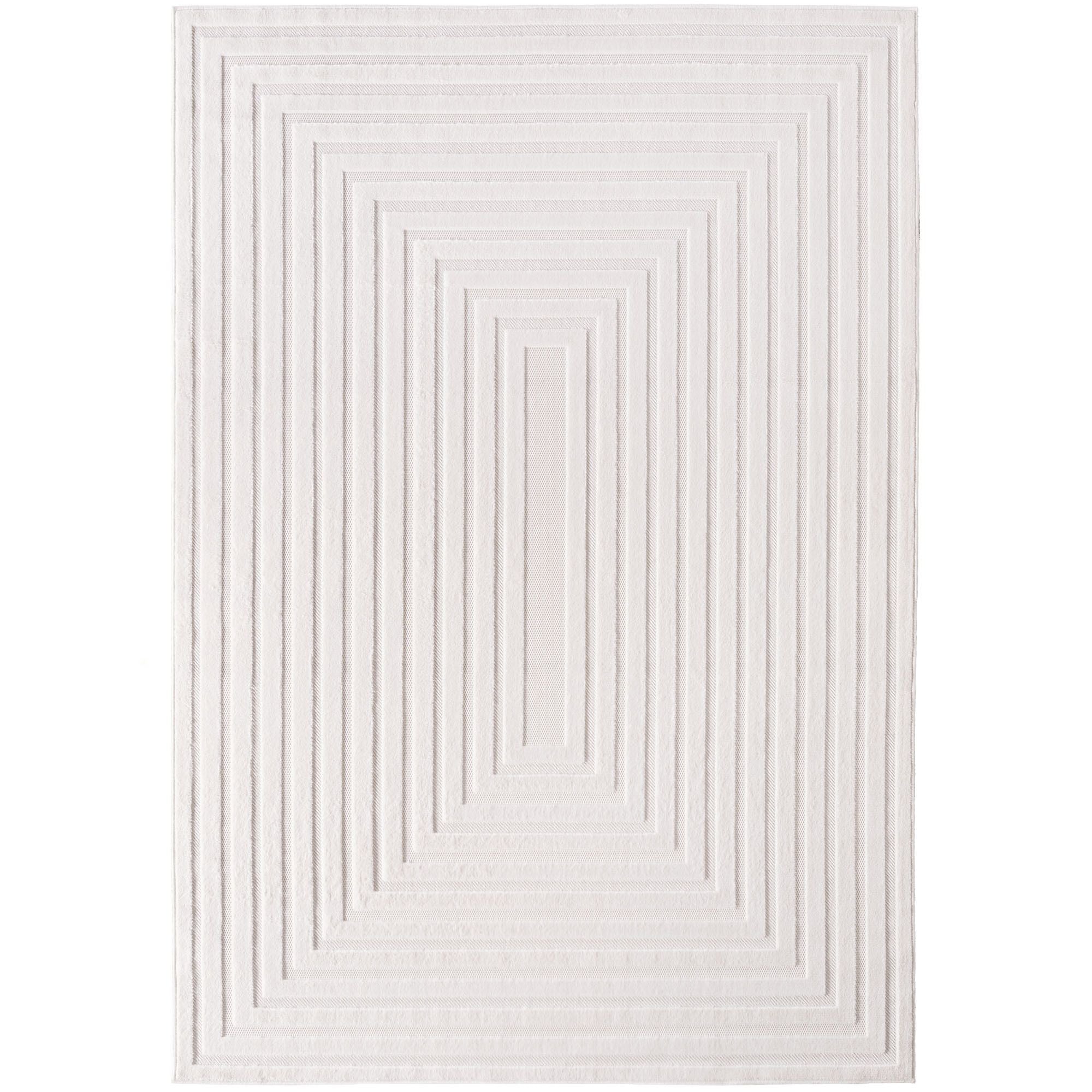 Kurzflor Teppich,3D Design,Farbe Creme,Teppich für Wohnzimmer,Rücken aus fibrilliertes Garn