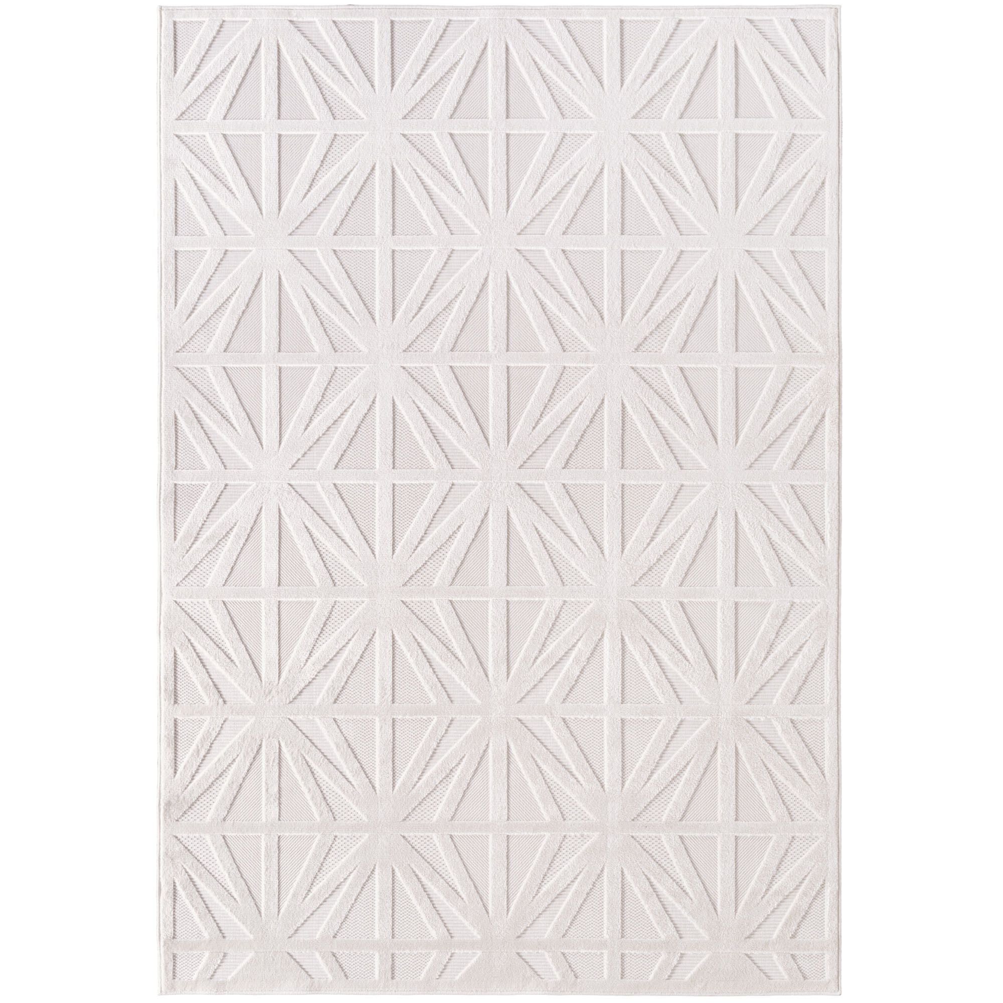 Kurzflor Teppich,3D Design,Farbe Creme,Teppich für Wohnzimmer,Rücken aus fibrilliertes Garn