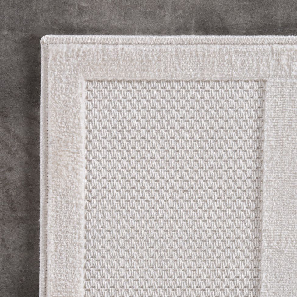 Kurzflor Teppich,3D Design,Farbe Creme,Teppich für Wohnzimmer,Rücken aus fibrilliertes Garn