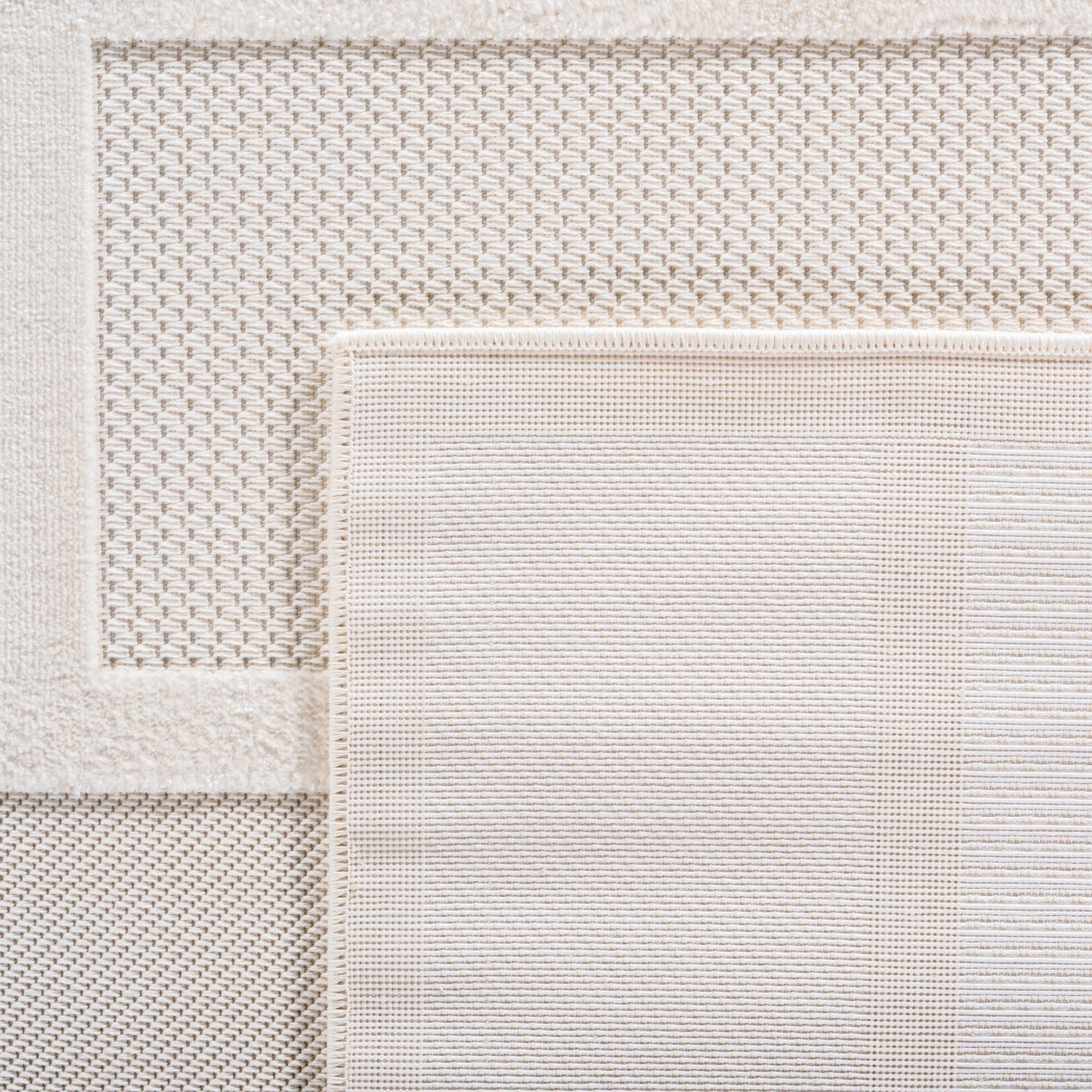 Kurzflor Teppich,3D Design,Farbe Creme,Teppich für Wohnzimmer,Rücken aus fibrilliertes Garn