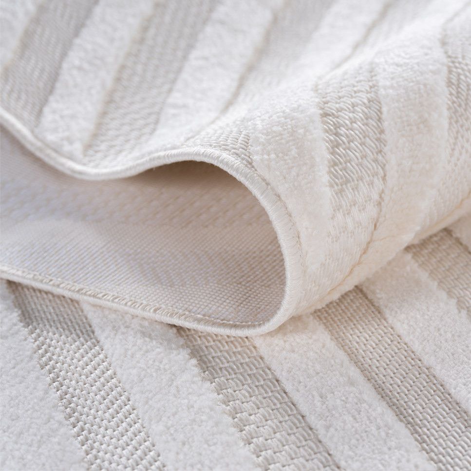 Kurzflor Teppich,3D Design,Farbe Creme,Teppich für Wohnzimmer,Rücken aus fibrilliertes Garn