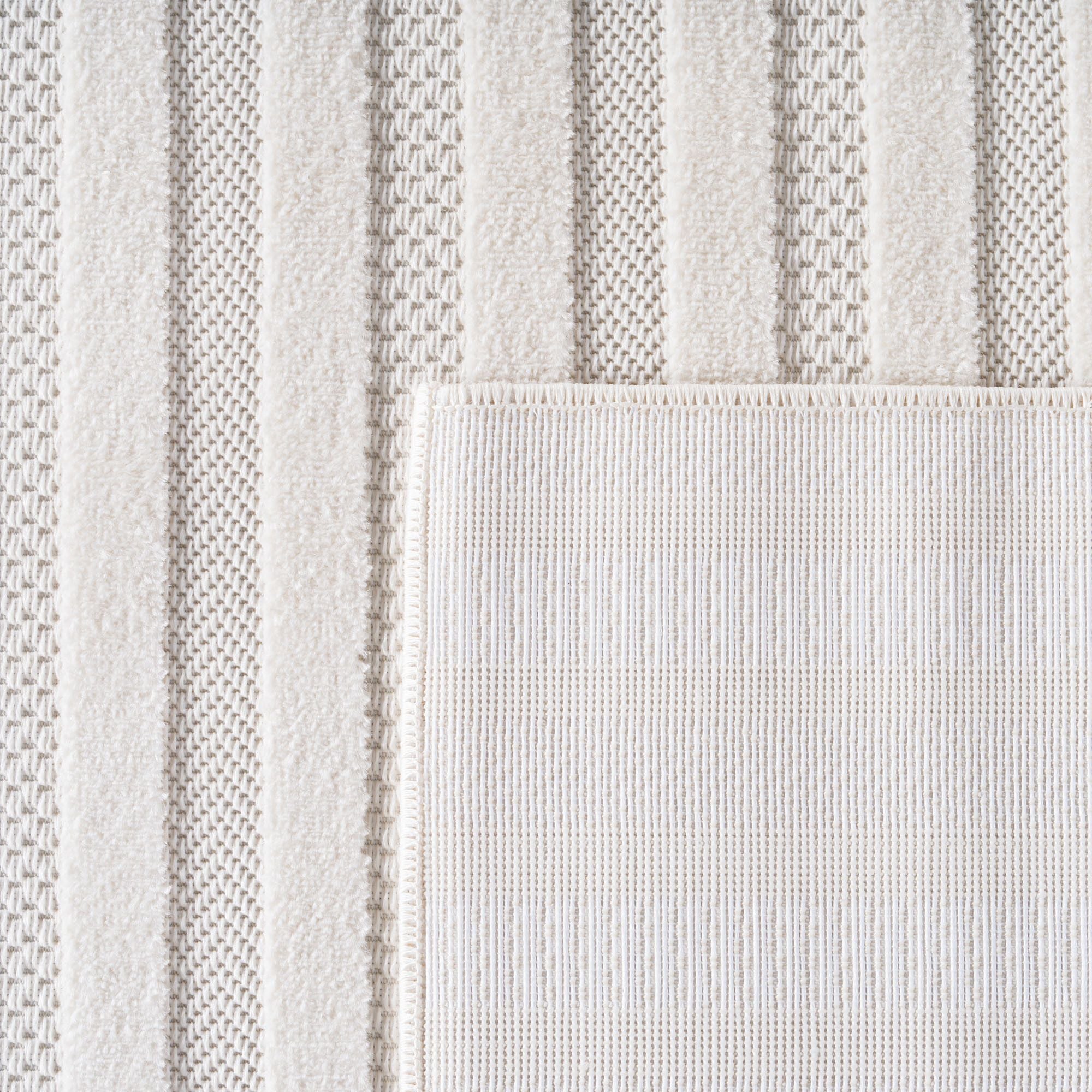 Kurzflor Teppich,3D Design,Farbe Creme,Teppich für Wohnzimmer,Rücken aus fibrilliertes Garn