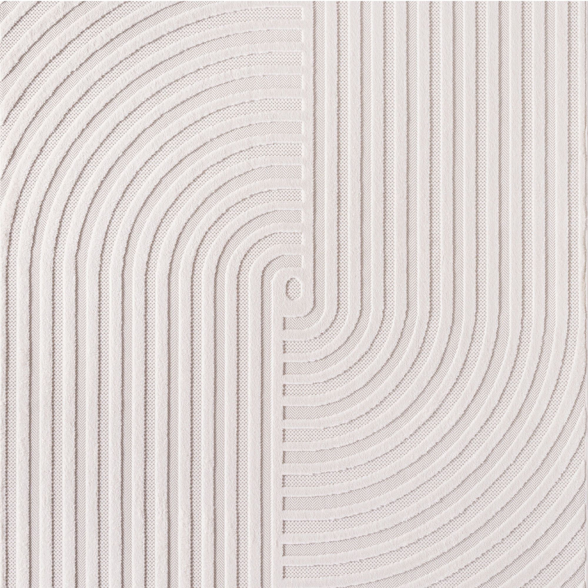 Kurzflor Teppich,3D Design,Farbe Creme,Teppich für Wohnzimmer,Rücken aus fibrilliertes Garn