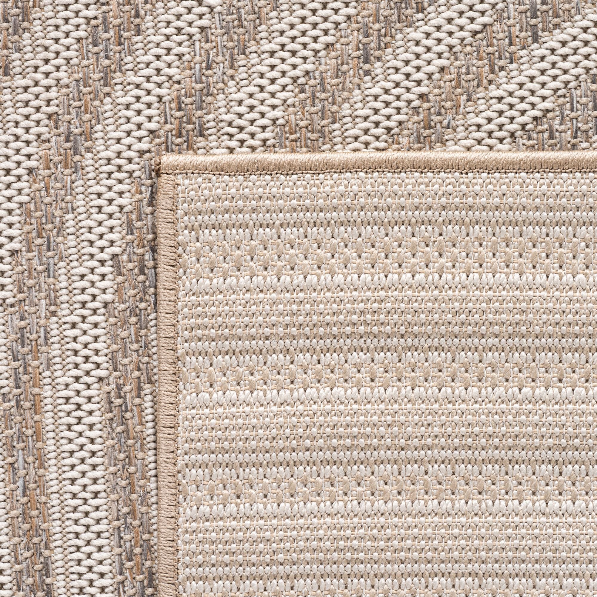 Outdoorteppiche Beige 8x25 cm Läufer, Wetterfest & UV-beständig, ideal für Küche, Balkon, Terrasse auch Wohnzimmer und Esszimmer, Skandinavisches Boho-Design, Leicht zu Reinigen