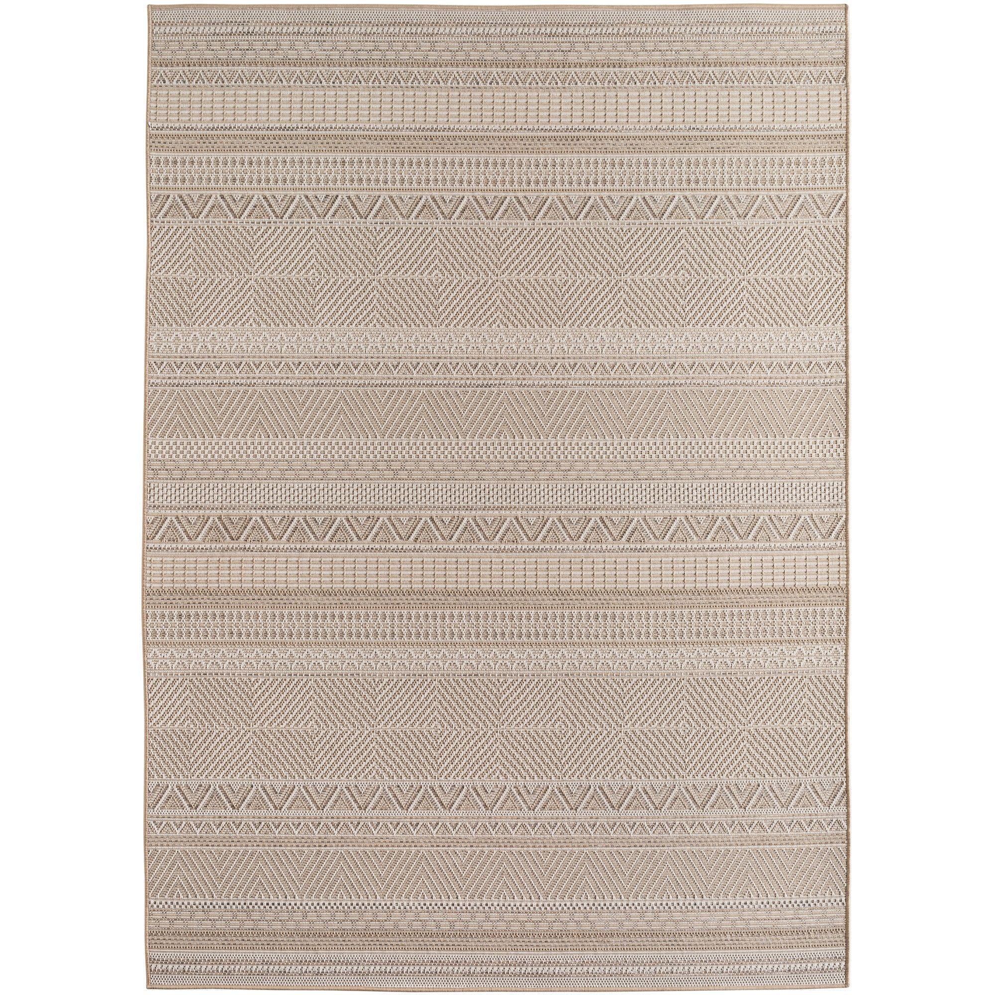 Outdoorteppiche Beige 8x25 cm Läufer, Wetterfest & UV-beständig, ideal für Küche, Balkon, Terrasse auch Wohnzimmer und Esszimmer, Skandinavisches Boho-Design, Leicht zu Reinigen