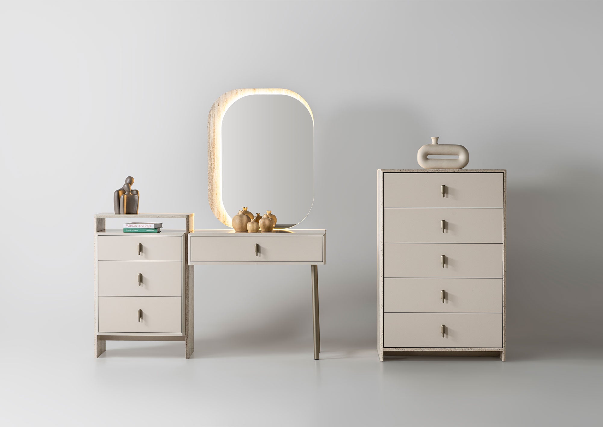 Bern Schminktisch & Kommode Set