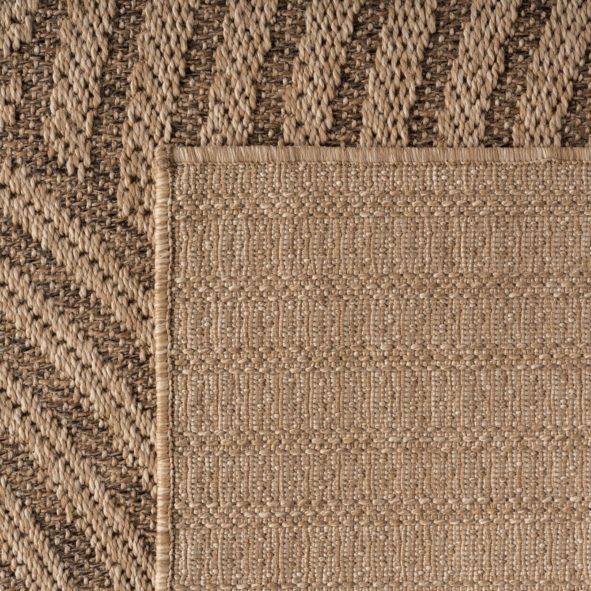 In- & Outdoorteppiche – robust, wetterfest & pflegeleicht im natürlichen Jute-Look, ideal für Wohnzimmer, Küche, Terrasse, Garten und Balkon, 8x25 cm