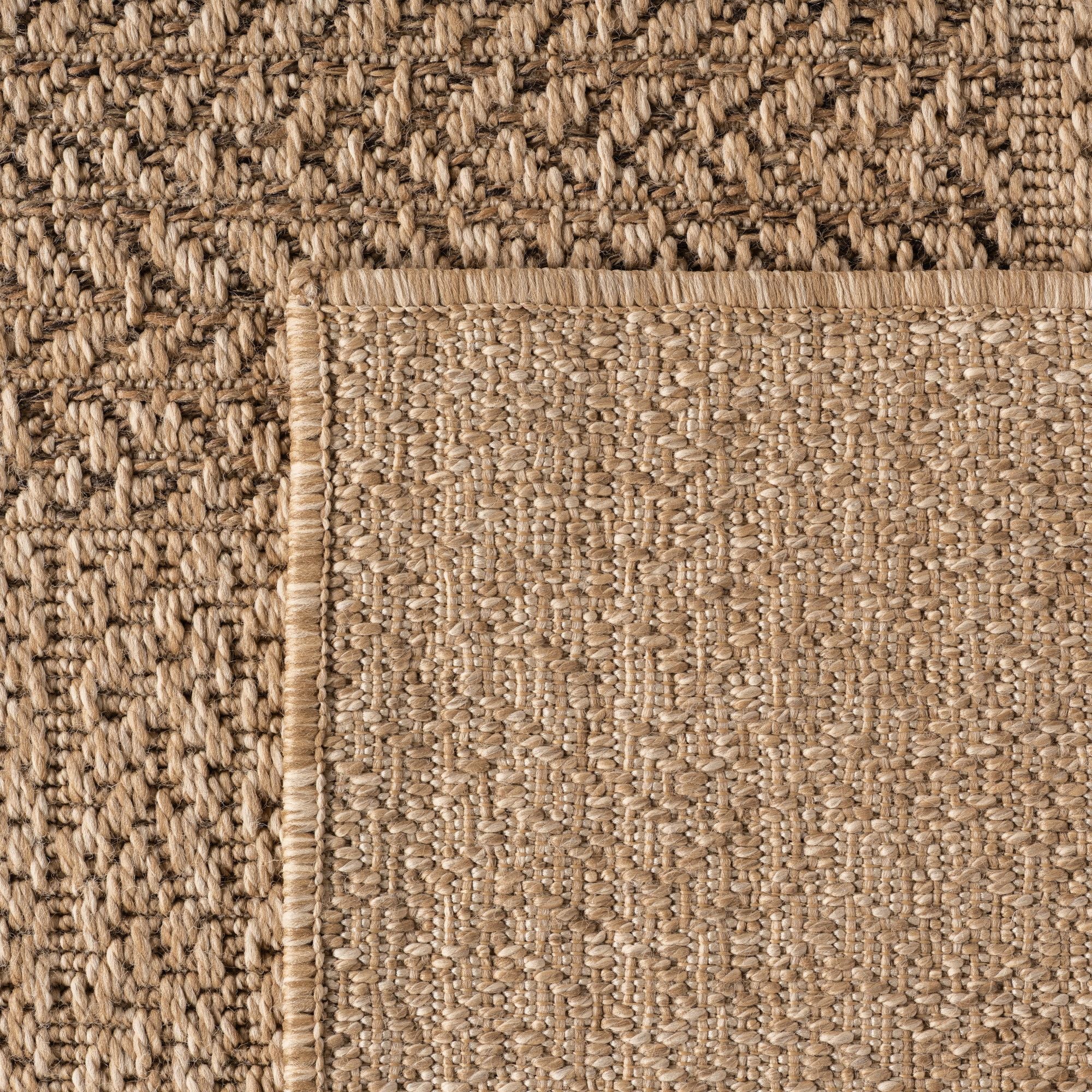In- & Outdoorteppiche – robust, wetterfest & pflegeleicht im natürlichen Jute-Look, ideal für Wohnzimmer, Küche, Terrasse, Garten und Balkon, 8x25 cm