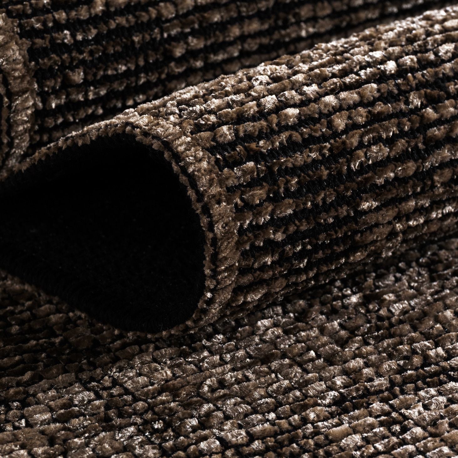 Baumwolle Chenille Teppich Läufer Braun 8x15 cm – Waschbar, Boho-Stil, Vintage Kelim, Kurzflor, Rutschfest & Weich, Einfarbig Meliert, Für Küche, Schlafzimmer & Flur