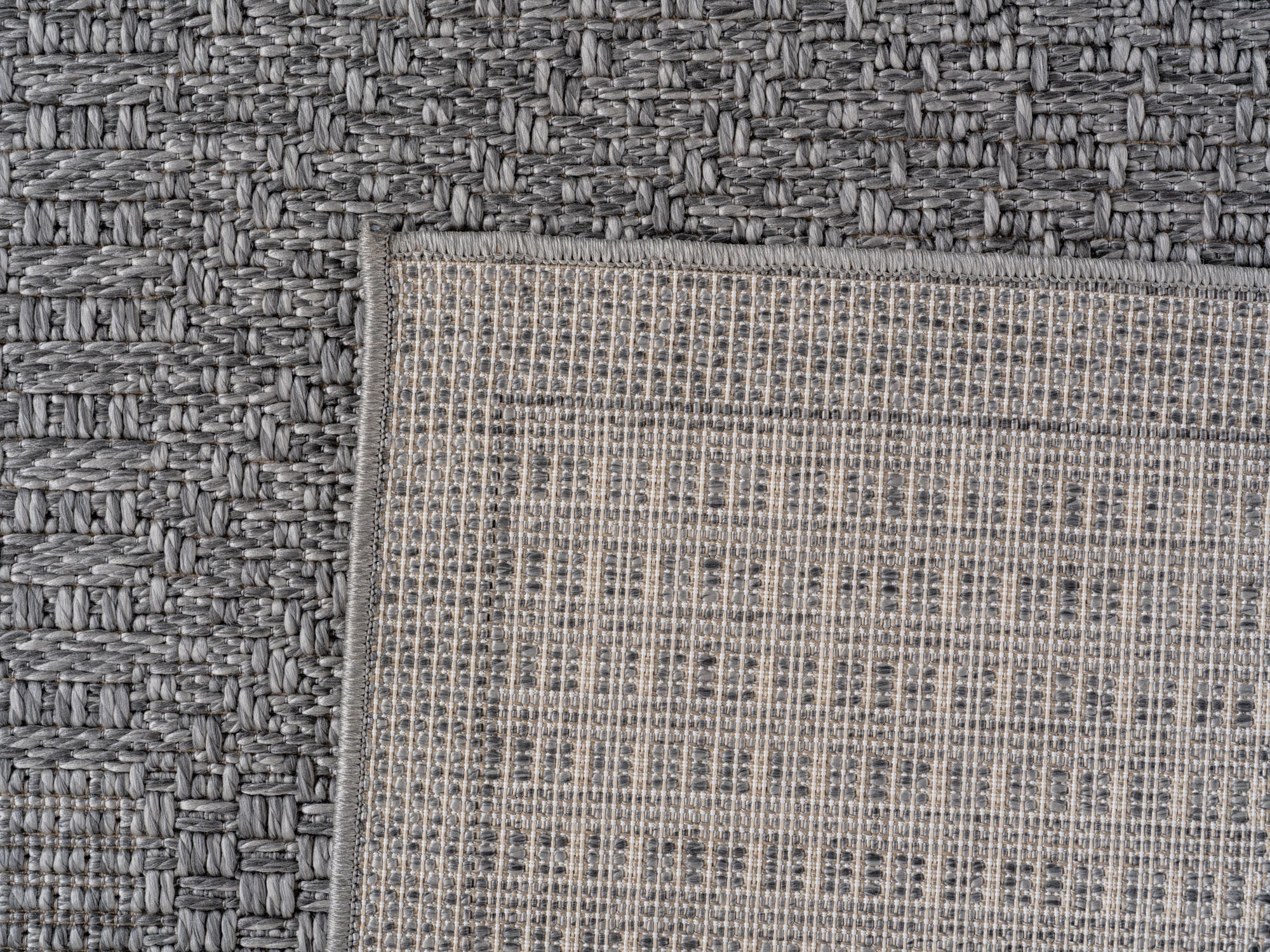 In- & Outdoorteppiche Grau 8x15 cm Läufer, Wetterfest & UV-beständig, Ideal für Küche, Balkon, Terrasse, Wohnzimmer und Esszimmer, Einfarbig im Boho-Stil.