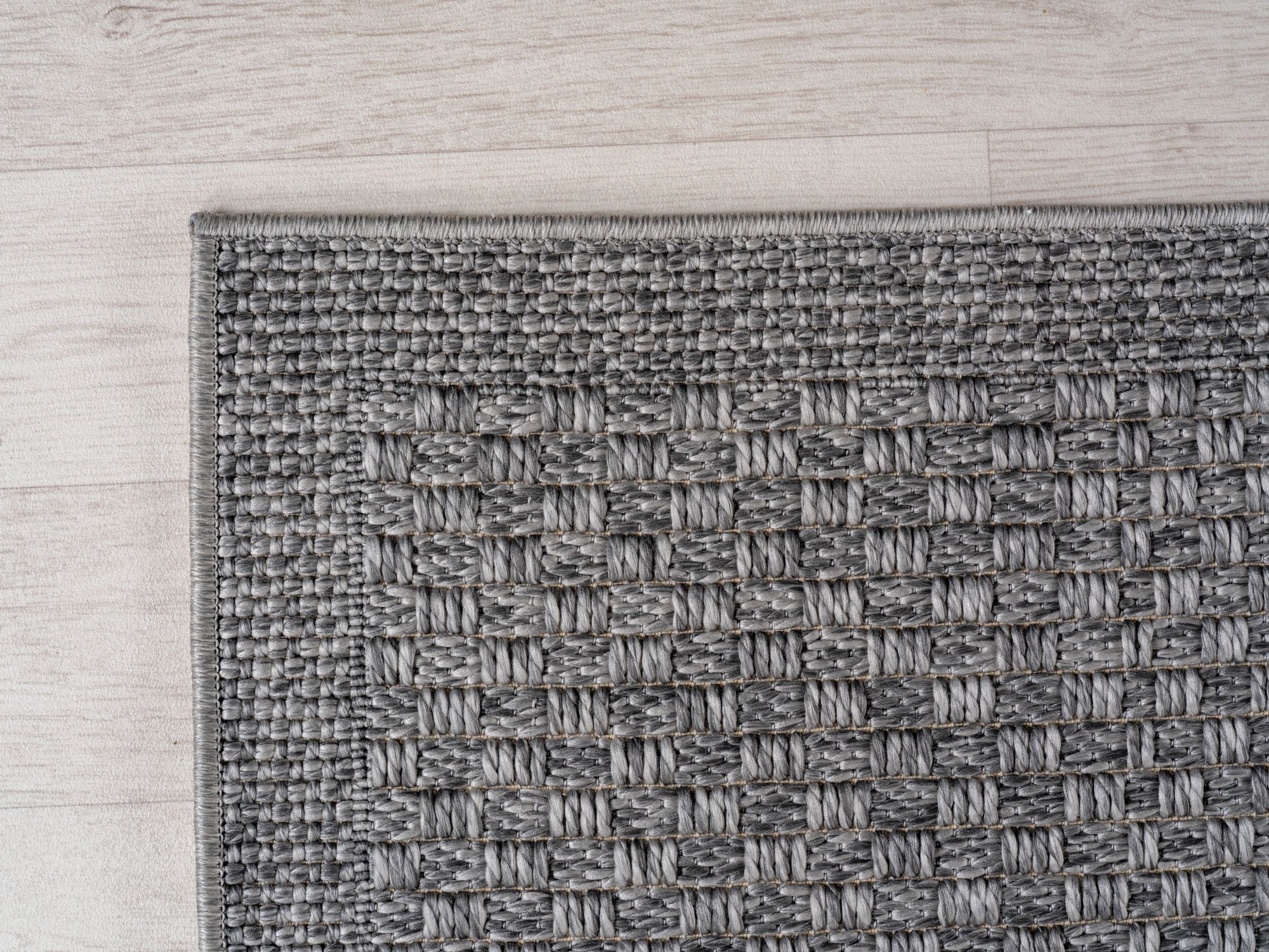 In- & Outdoorteppiche Grau 8x15 cm Läufer, Wetterfest & UV-beständig, Ideal für Küche, Balkon, Terrasse, Wohnzimmer und Esszimmer, Einfarbig im Boho-Stil.