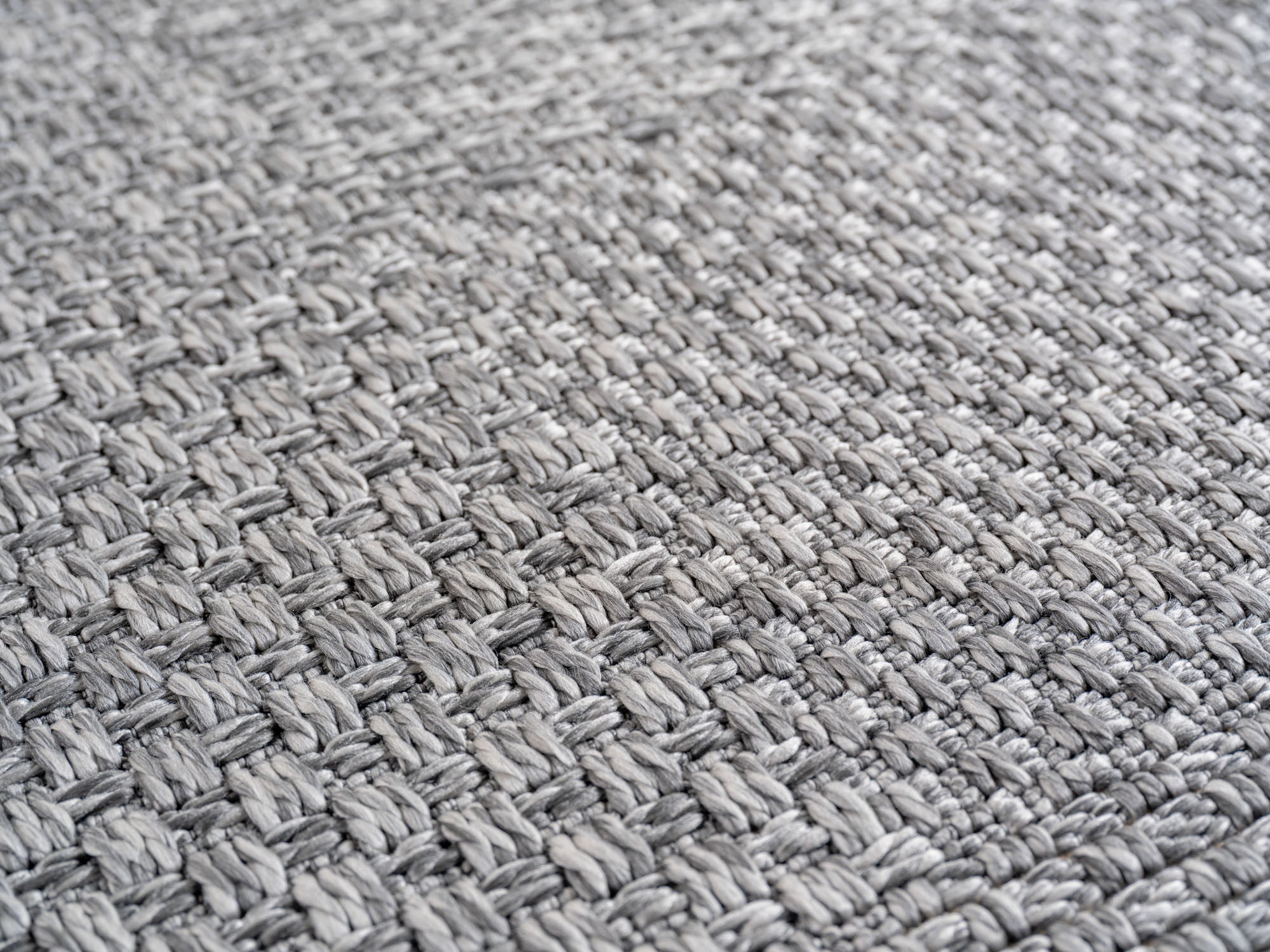 In- & Outdoorteppiche Grau 8x15 cm Läufer, Wetterfest & UV-beständig, Ideal für Küche, Balkon, Terrasse, Wohnzimmer und Esszimmer, Einfarbig im Boho-Stil.