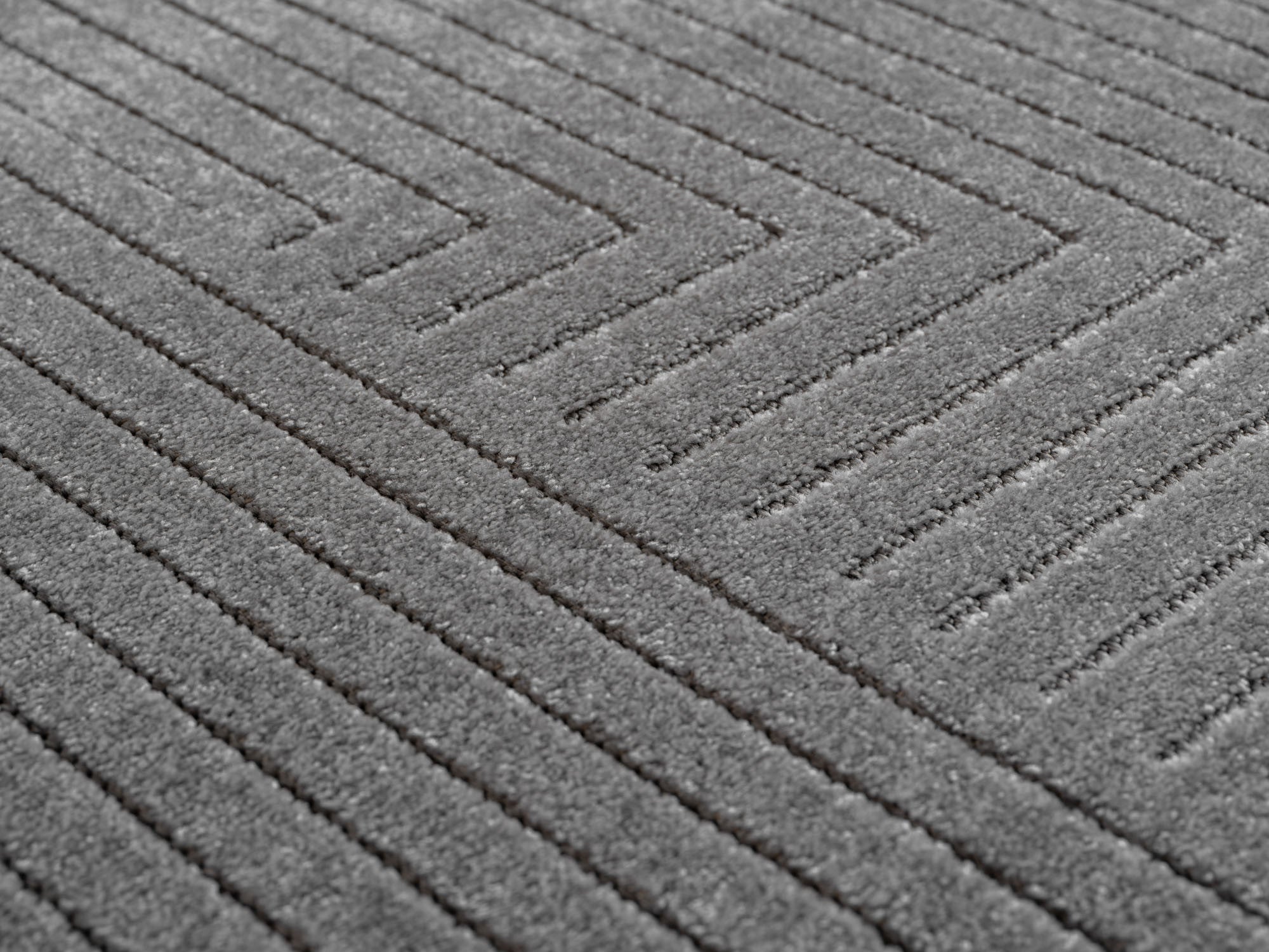 Outdoorteppiche Wohnzimmer, Schlafzimmer, Wintergarten, Kurzflor Grau, Hoch-Tief-Effekt, weich & waschbar, Outdoor geeignet, pflegeleicht, 8x25 cm