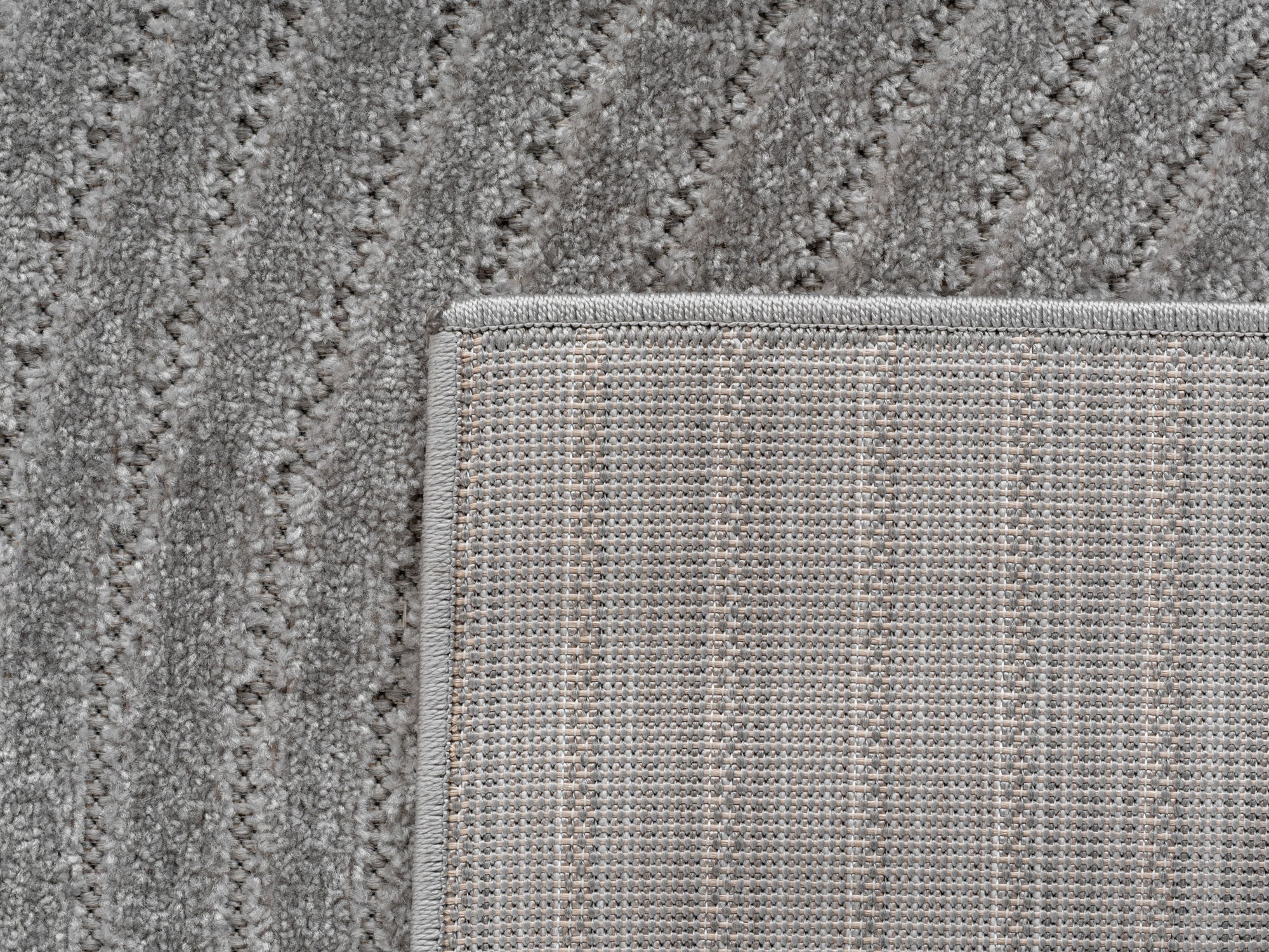 Outdoorteppiche Wohnzimmer, Schlafzimmer, Wintergarten, Kurzflor Grau, Hoch-Tief-Effekt, weich & waschbar, Outdoor geeignet, pflegeleicht, 8x25 cm