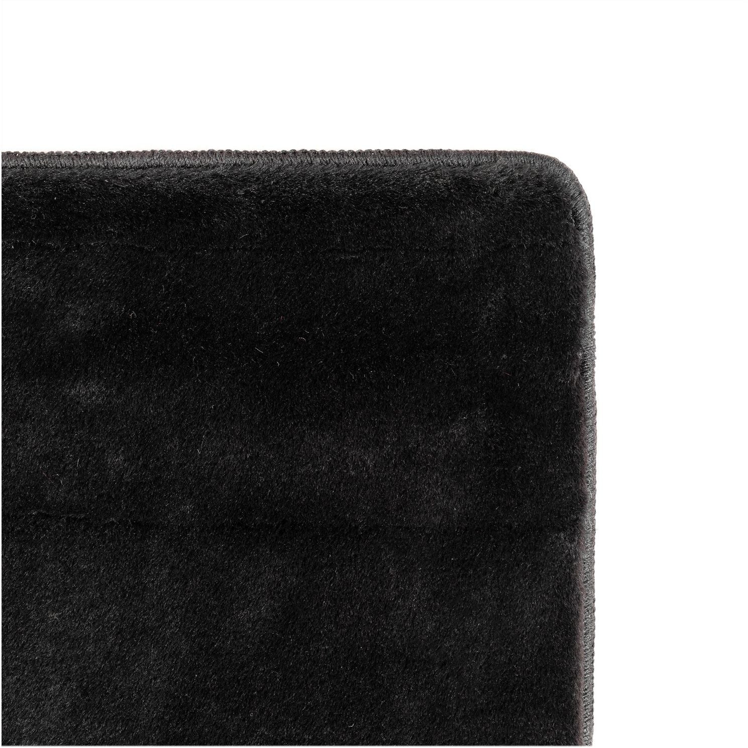 Läufer Teppich Schwarz 6x1 cm – Waschbarer Kurzflorteppicheteppiche, rutschfest & weich, modernes einfarbiges Design für Schlafzimmer, Küche & Flur