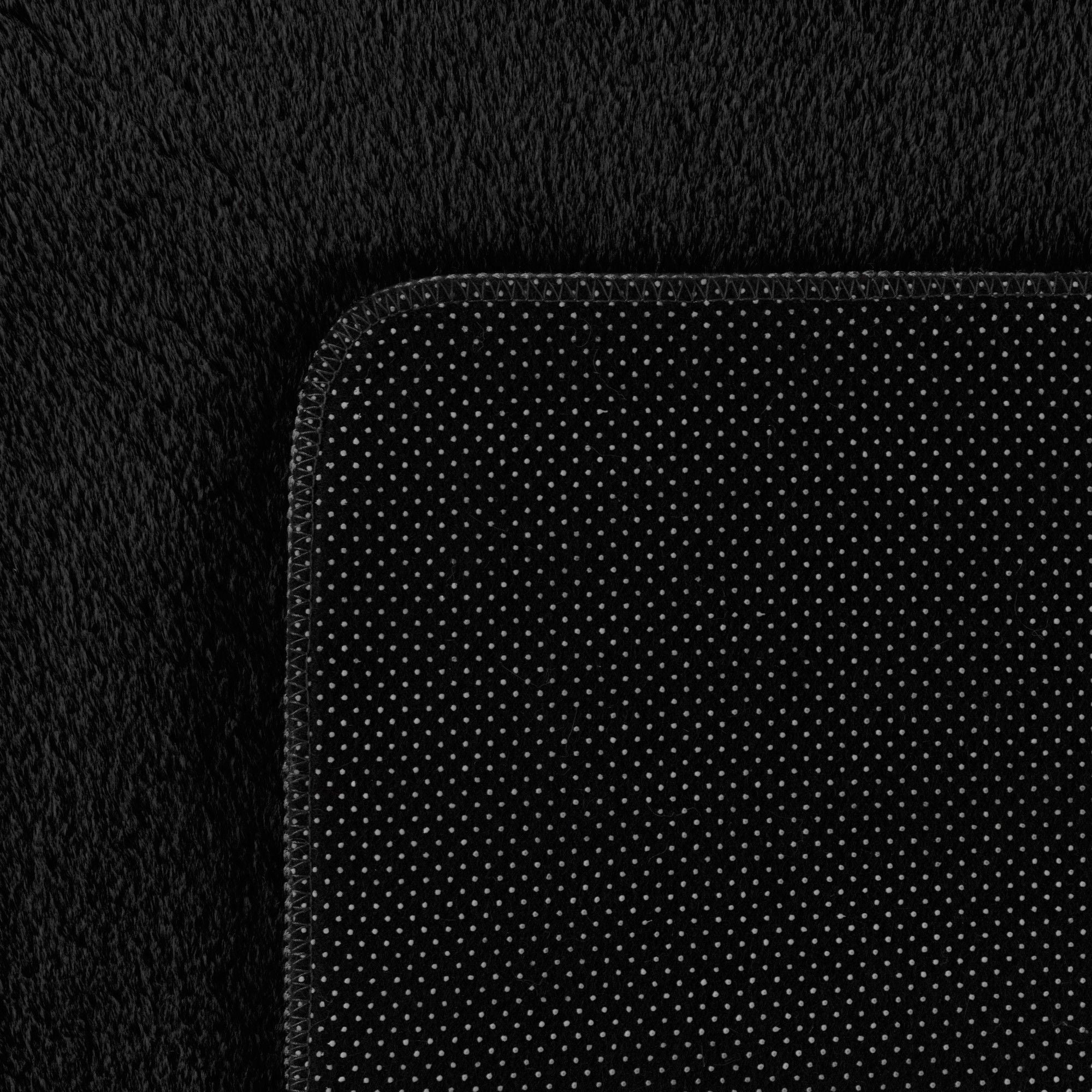 Läufer Teppich Schwarz 6x1 cm – Waschbarer Kurzflorteppicheteppiche, rutschfest & weich, modernes einfarbiges Design für Schlafzimmer, Küche & Flur