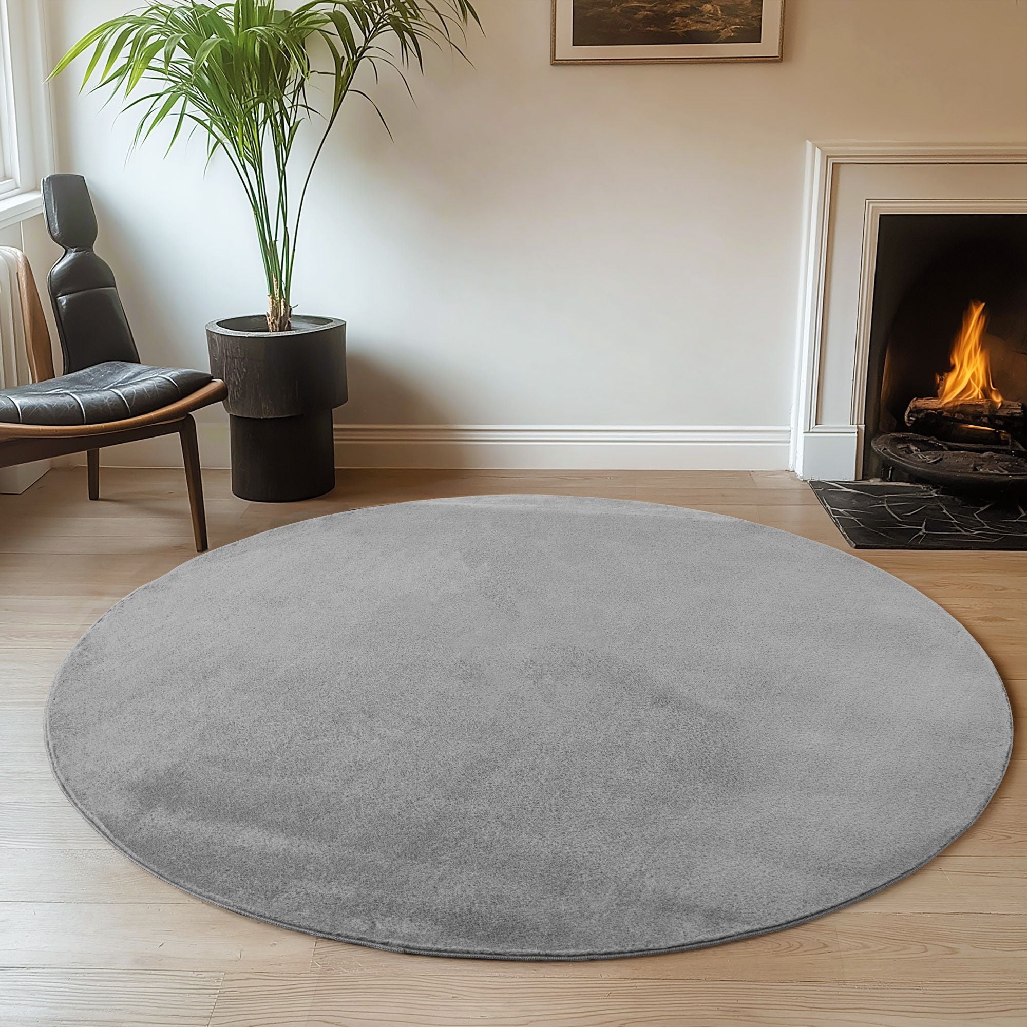 Läufer Teppich Grau 6x1 cm – Waschbarer Kurzflorteppicheteppiche, rutschfest & weich, modernes einfarbiges Design für Schlafzimmer, Küche & Flur