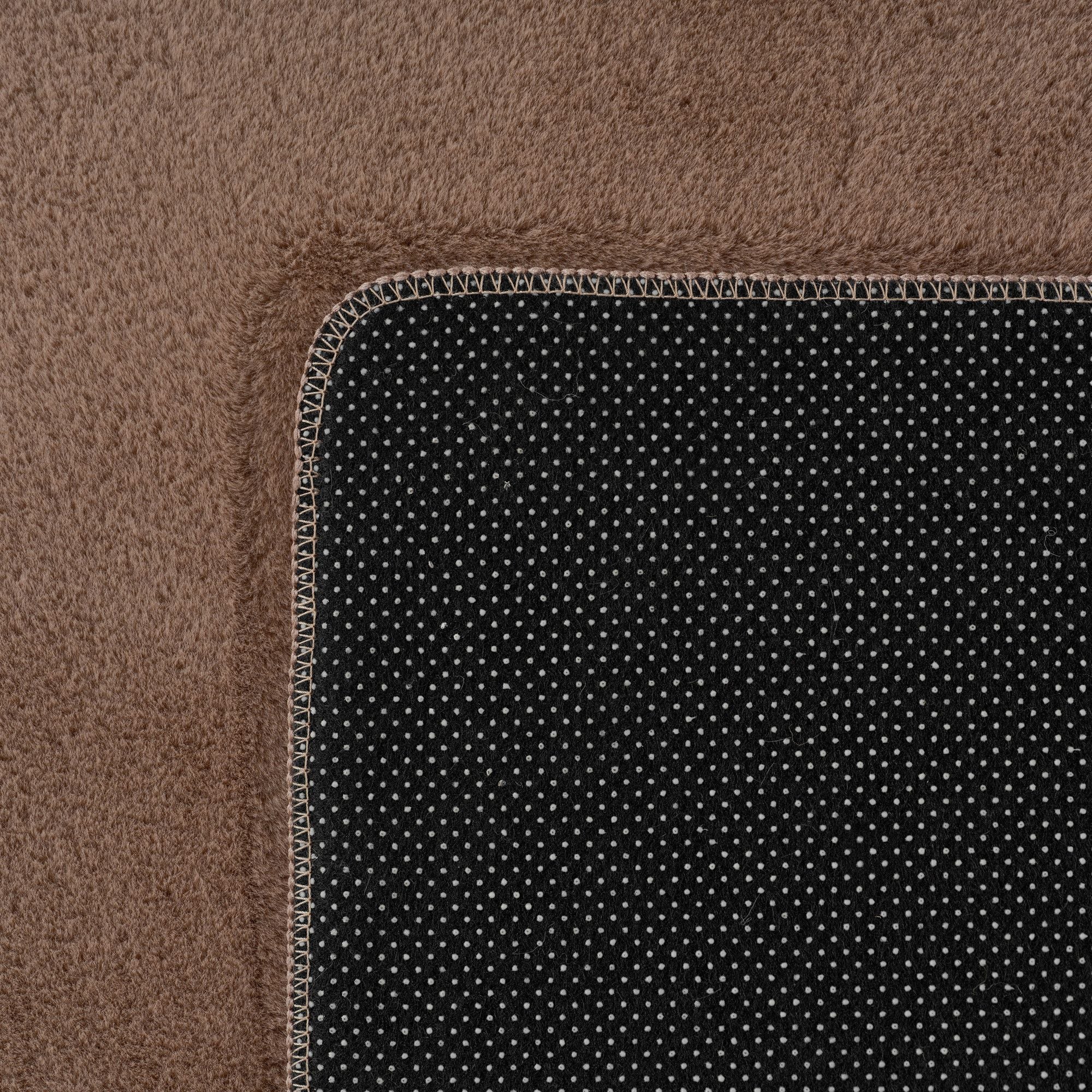 Läufer Teppich Braun 6x1 cm – Waschbarer Kurzflorteppicheteppiche, rutschfest & weich, modernes einfarbiges Design für Schlafzimmer, Küche & Flur