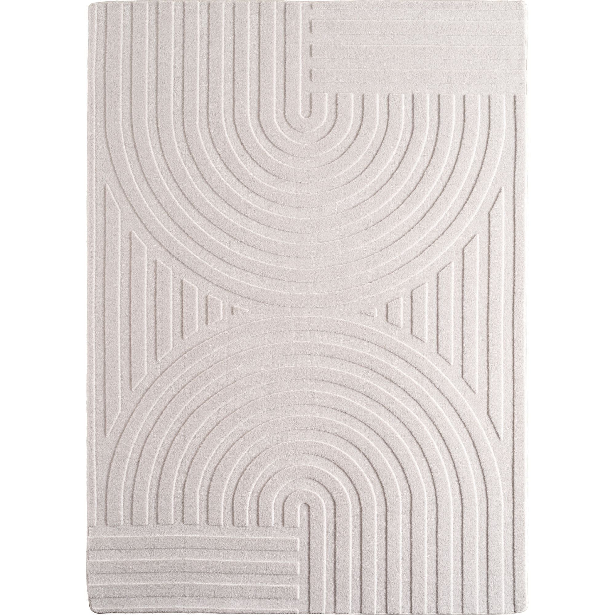 Skandinavischer Boho Teppich Einfarbig Creme 8x15 cm, Deko Teppich, Weich & Pflegeleicht, Waschbar, 3D-Effekt, Teppich für Wohnzimmer und Schlafzimmer, Läufer Teppich