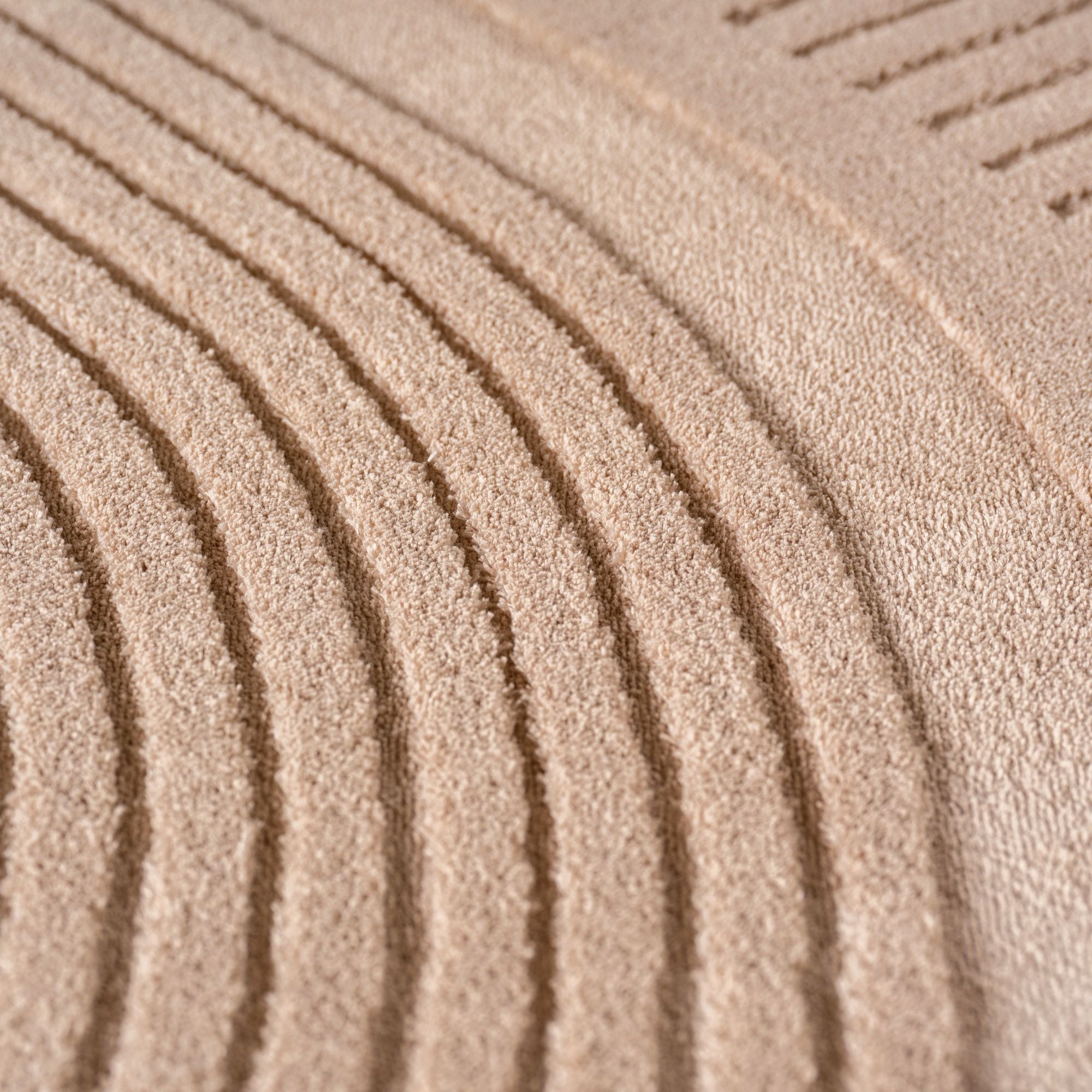 Einfarbiger Skandinavischer Boho Teppich Beige 8x15 cm, Weicher Waschbarer Deko Teppich mit 3D-Effekt, Pflegeleichter Läufer Teppich Wohnzimmer und Schlafzimmer