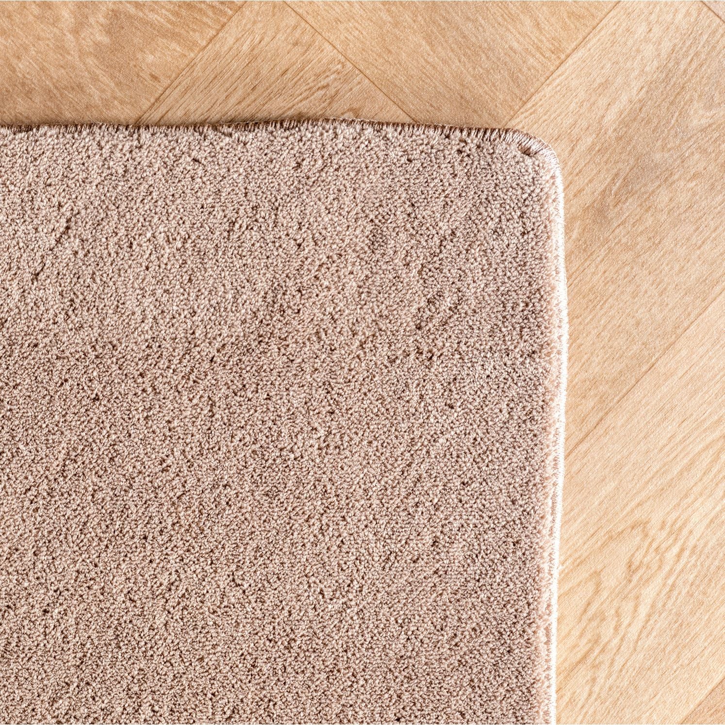 Skandinavischer Teppich, Boho Design, Einfarbig Beige 8x15 cm, Pflegeleicht & Weicher Deko Teppich, Waschbar mit 3D-Effekt, Kleiner Teppich für Wohnzimmer & Schlafzimmer