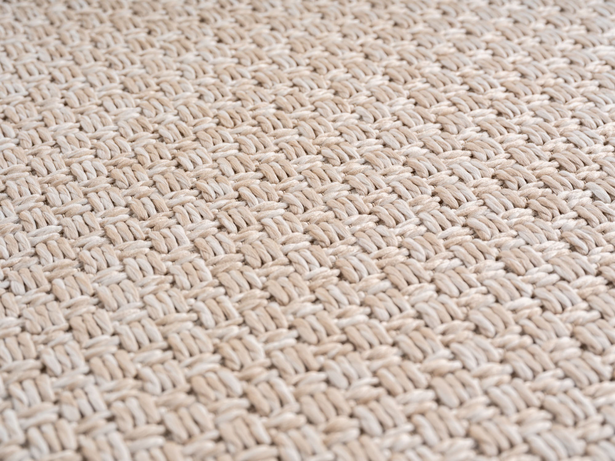 In- & Outdoorteppiche Beige 8x25 cm Läufer, Wetterfest & UV-beständig, Ideal für Küche, Balkon, Terrasse, Wohnzimmer und Esszimmer, Einfarbig im Boho-Stil.