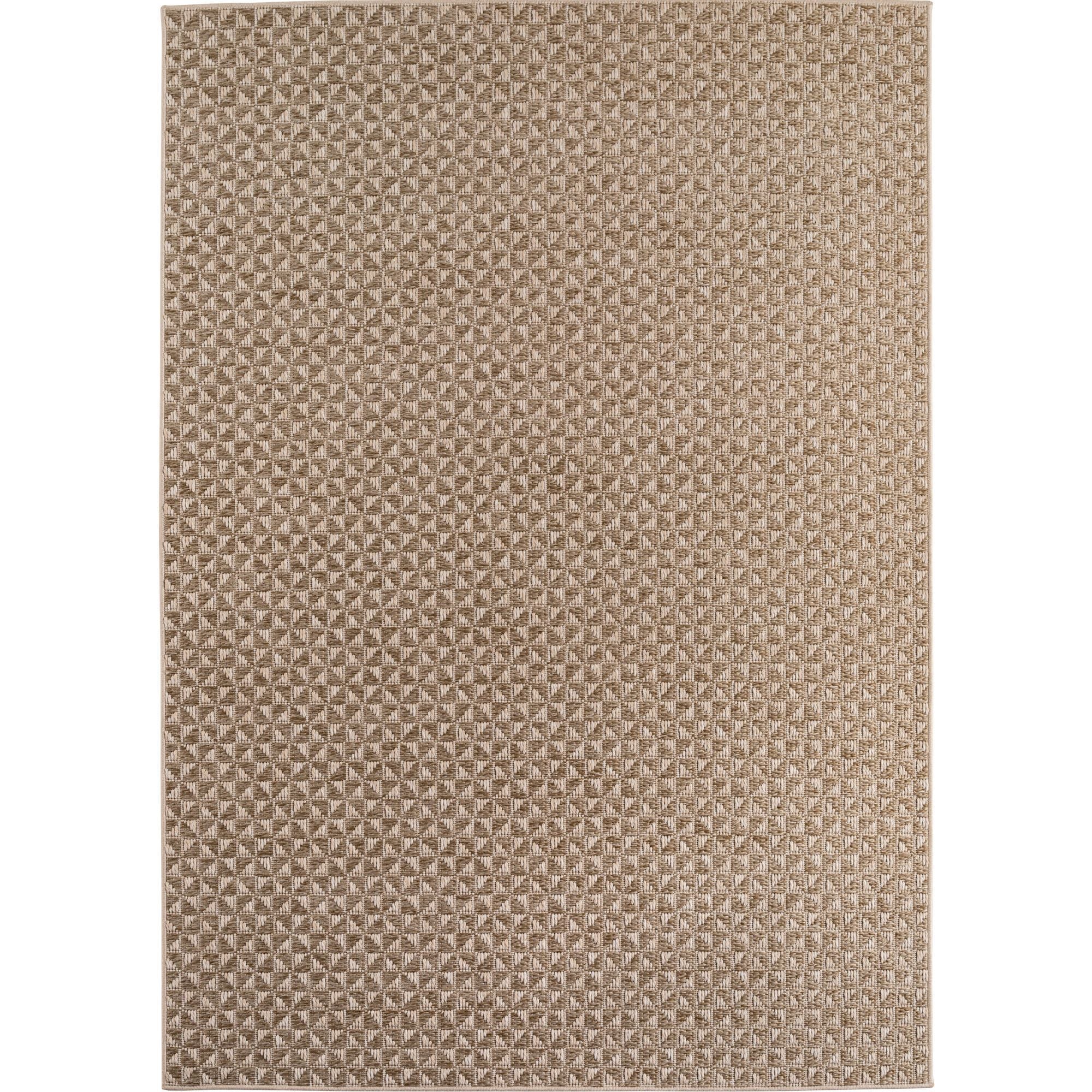 In- & Outdoorteppiche Beige 8x25 cm Läufer, Wetterfest & UV-beständig, Ideal für Küche, Balkon, Terrasse, Wohnzimmer und Esszimmer, Karo-Design im Boho-Stil