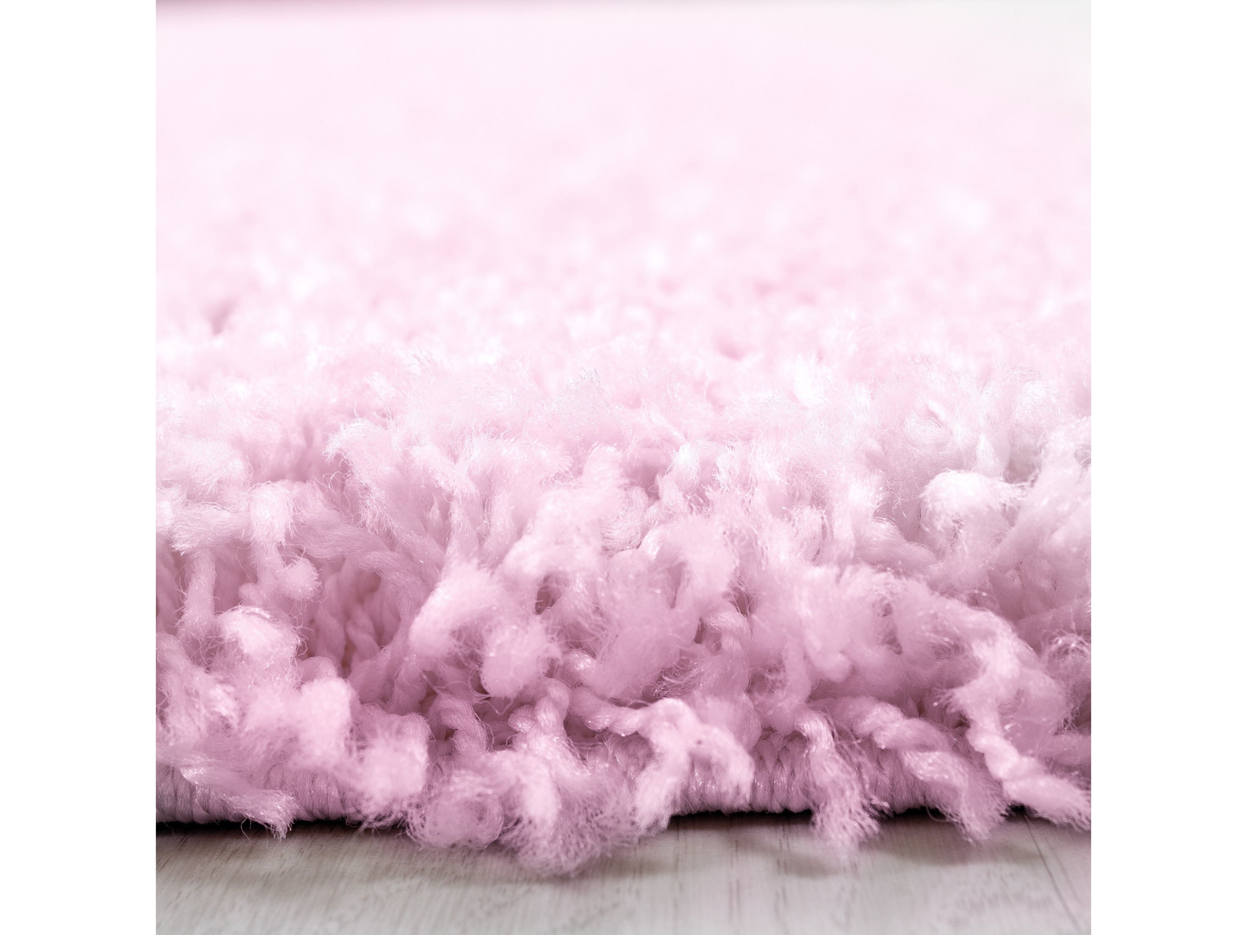 Hochflor Langflor Wohnzimmer Shaggy Teppich Florhöhe 3cm unifarbe Pink
