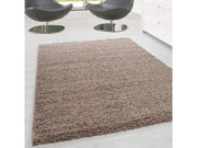 Hochflor Langflor Wohnzimmer DREAM Shaggy Teppich Unifarbe Florhöhe 5cm BEIGE