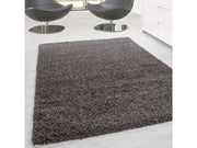 Hochflor Langflor Wohnzimmer DREAM Shaggy Teppich Unifarbe Florhöhe 5cm Taupe