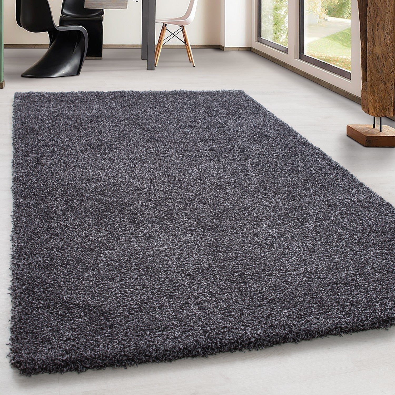 Hochflor Supersoft Shaggy kuscheliger Teppich extreme weich Unifarbe Anthrazit