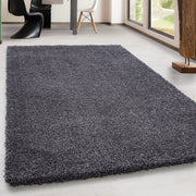 Hochflor Supersoft Shaggy kuscheliger Teppich extreme weich Unifarbe Anthrazit