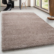 Hochflor Supersoft Shaggy kuscheliger Teppich extreme weich Unifarbe Beige