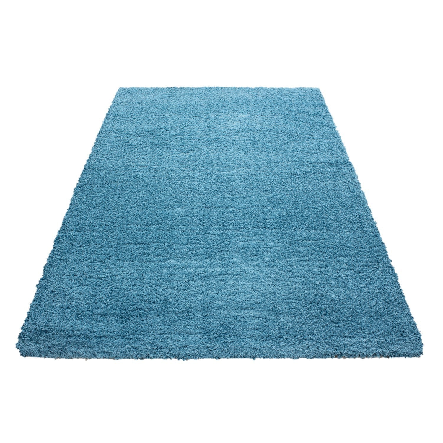 Hochflor Supersoft Shaggy kuscheliger Teppich extreme weich Unifarbe Türkis