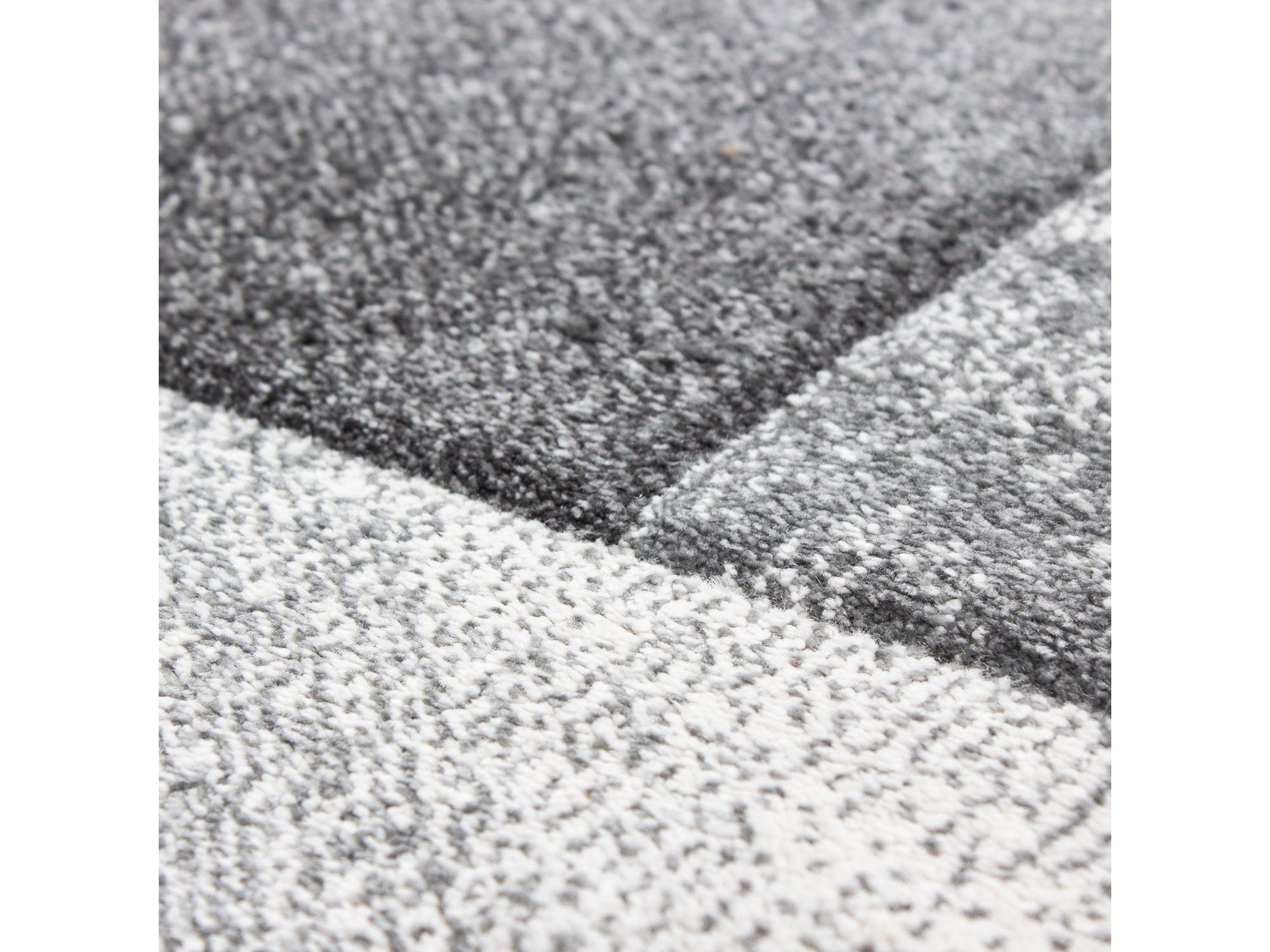 Designer Teppich Abstrakt Kariert Muster Konturenschnitt Grau Weiß Pink