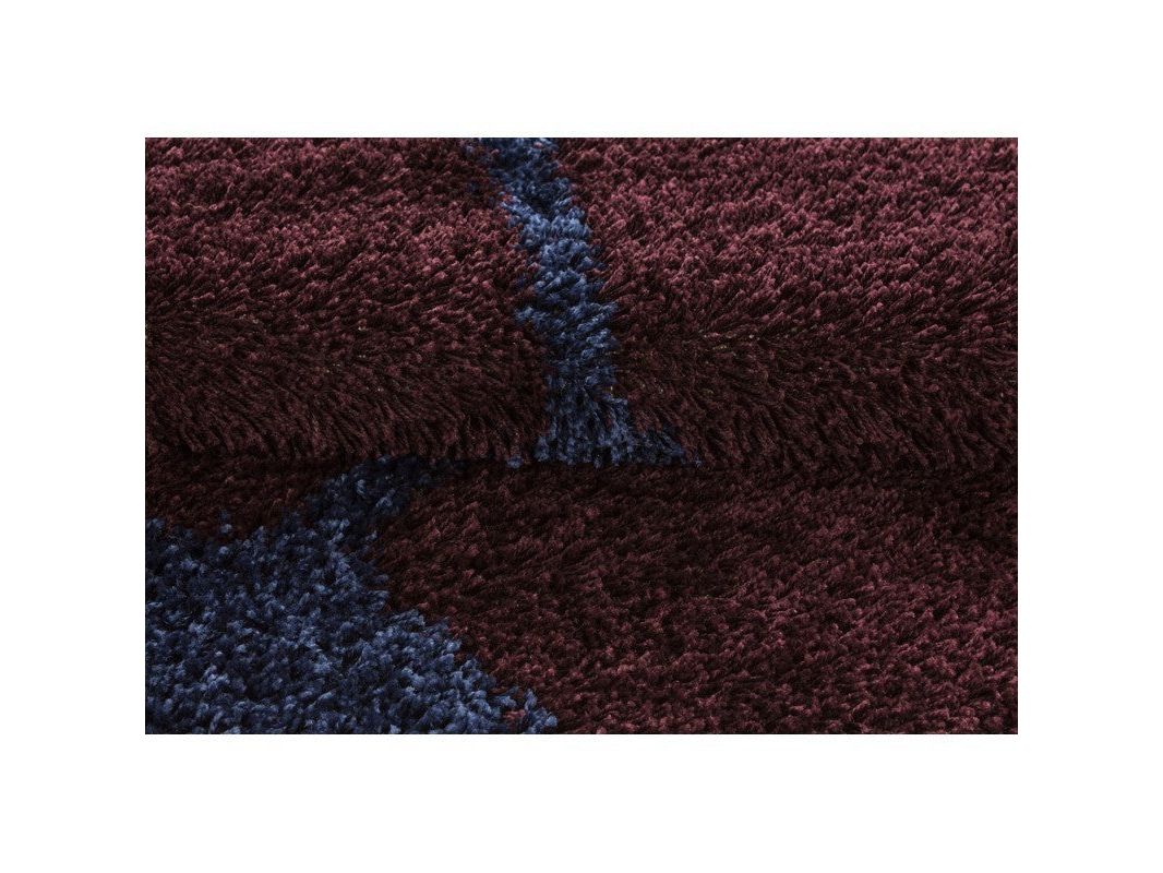 Kinderteppich für Kinderzimmer Fussball form Hochflor Teppich Bordeaux-Navy