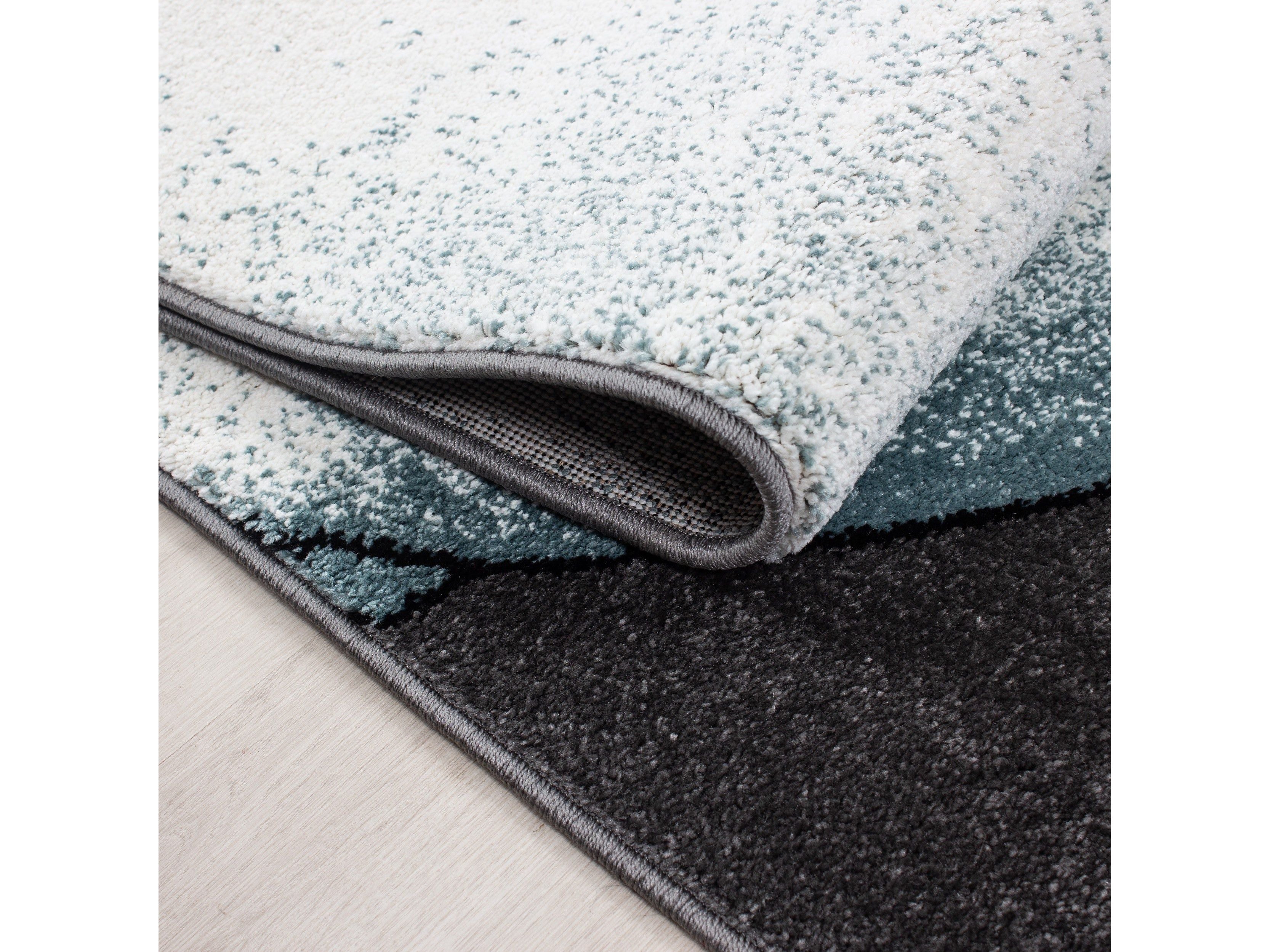 Kinderteppich Kinderzimmer Teppich niedlicher Elefantenbaby Stern Grau-Weiß-Blau